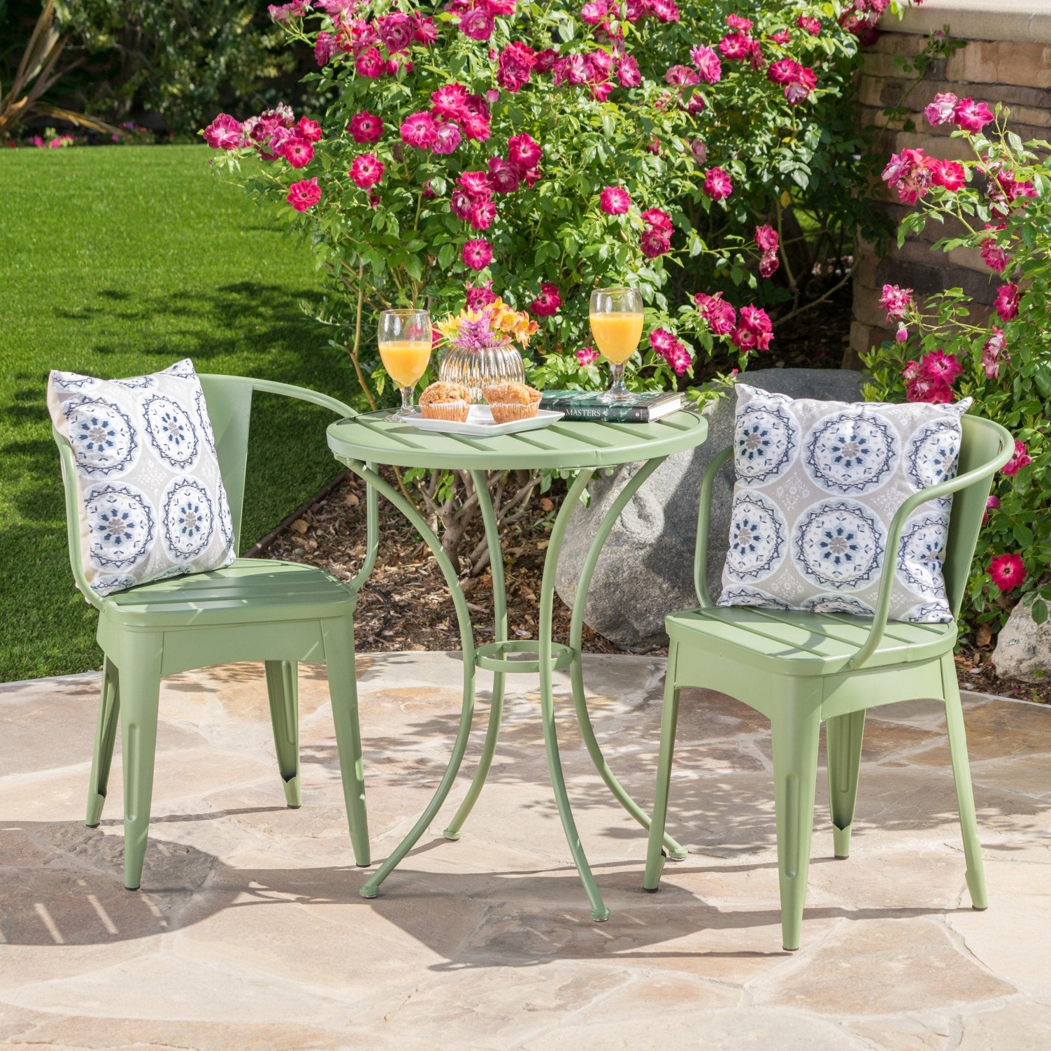 3 - Piece Bistro Set with Table and 2 Chairs - Outdoor Dining Furniture Sets
