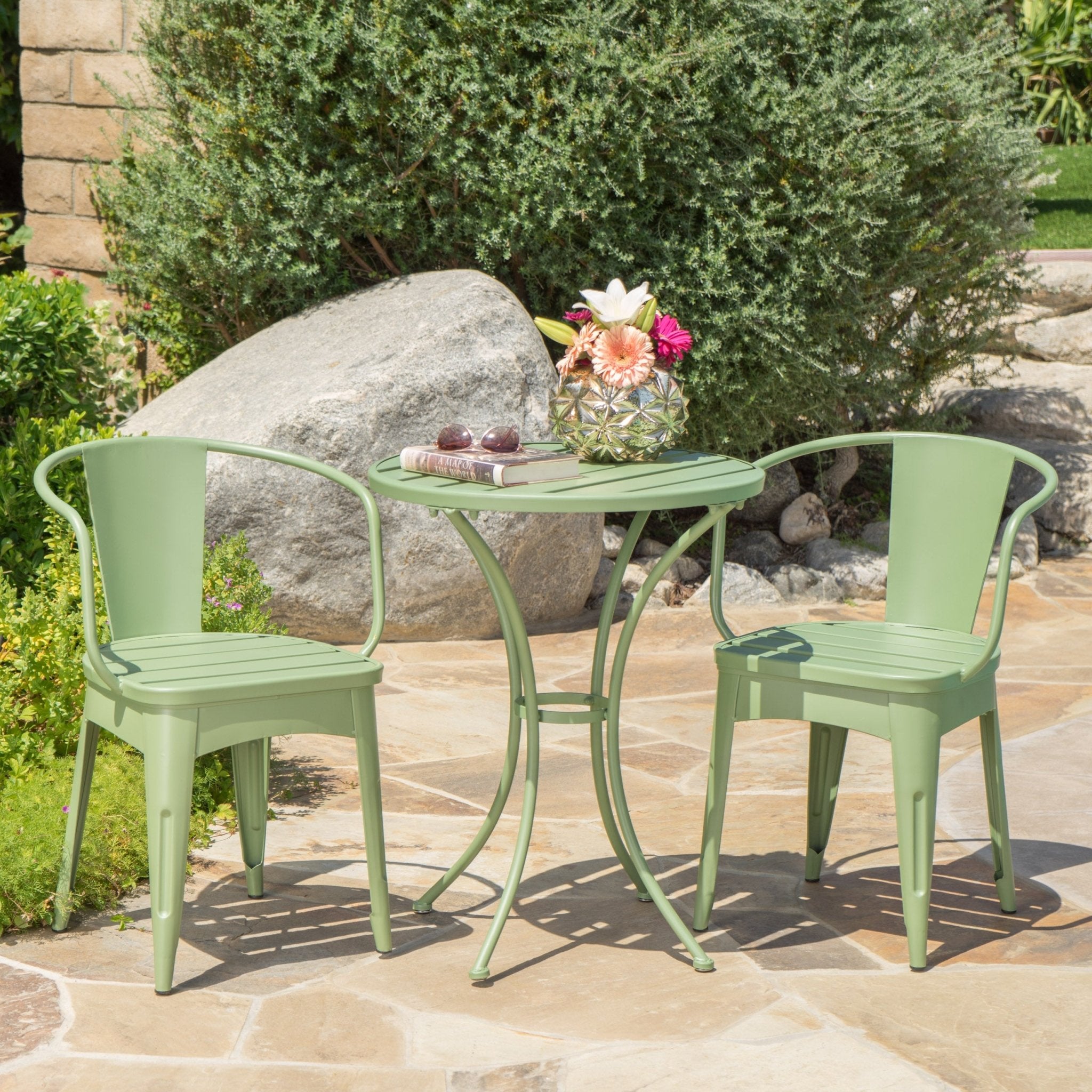 3 - Piece Bistro Set with Table and 2 Chairs - Outdoor Dining Furniture Sets