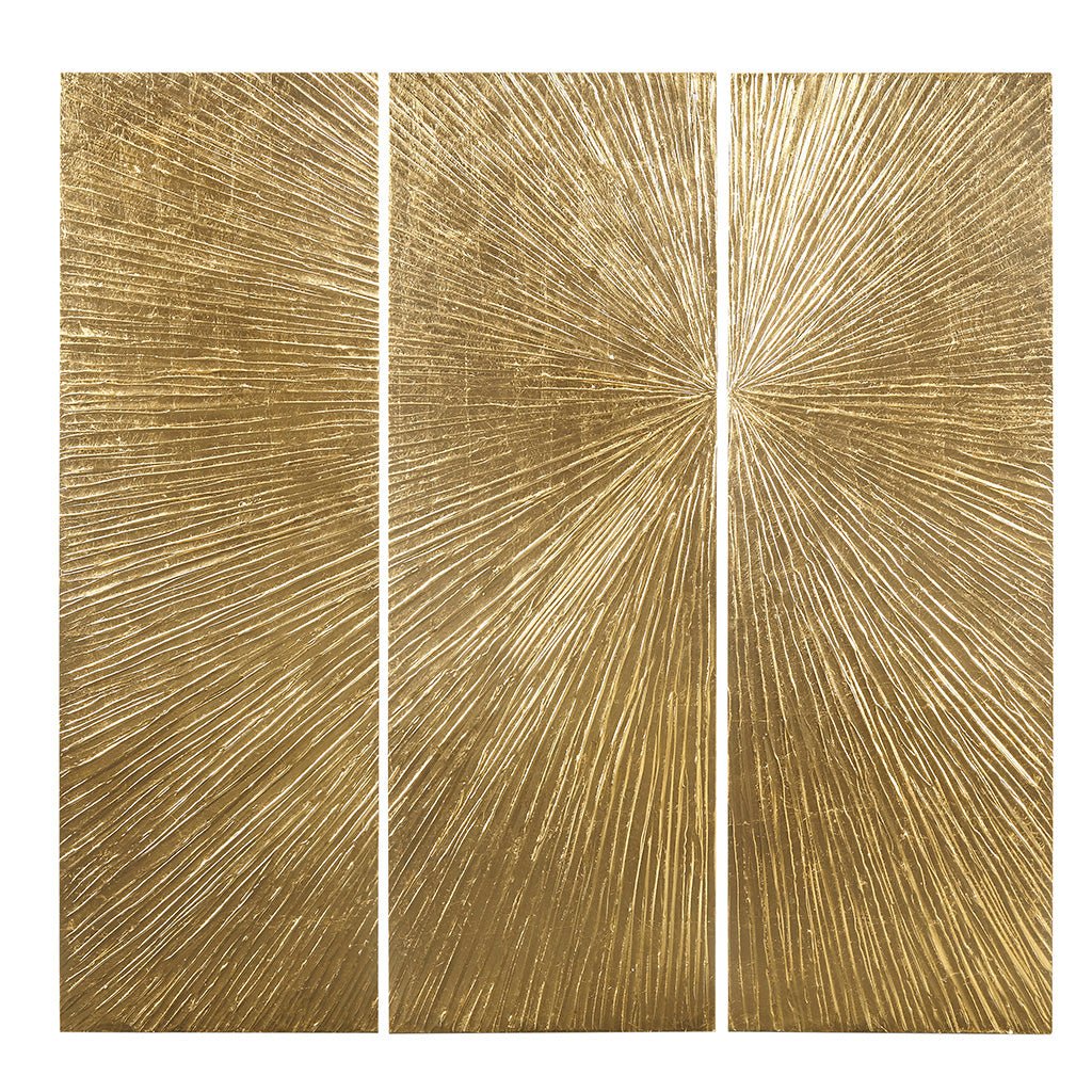 3 - Piece Hand Painted Wall Art Set with Metallic Art - Wall Decor