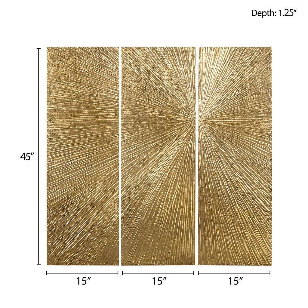 3 - Piece Hand Painted Wall Art Set with Metallic Art - Wall Decor