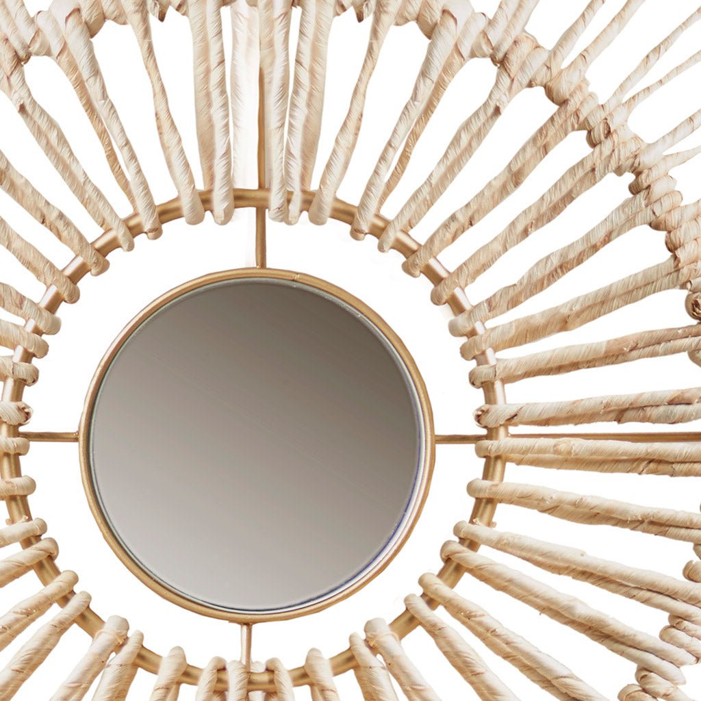 3 - Piece Wall Art Set with Metal Frame and Mirror Glass in Center - Wall Decor