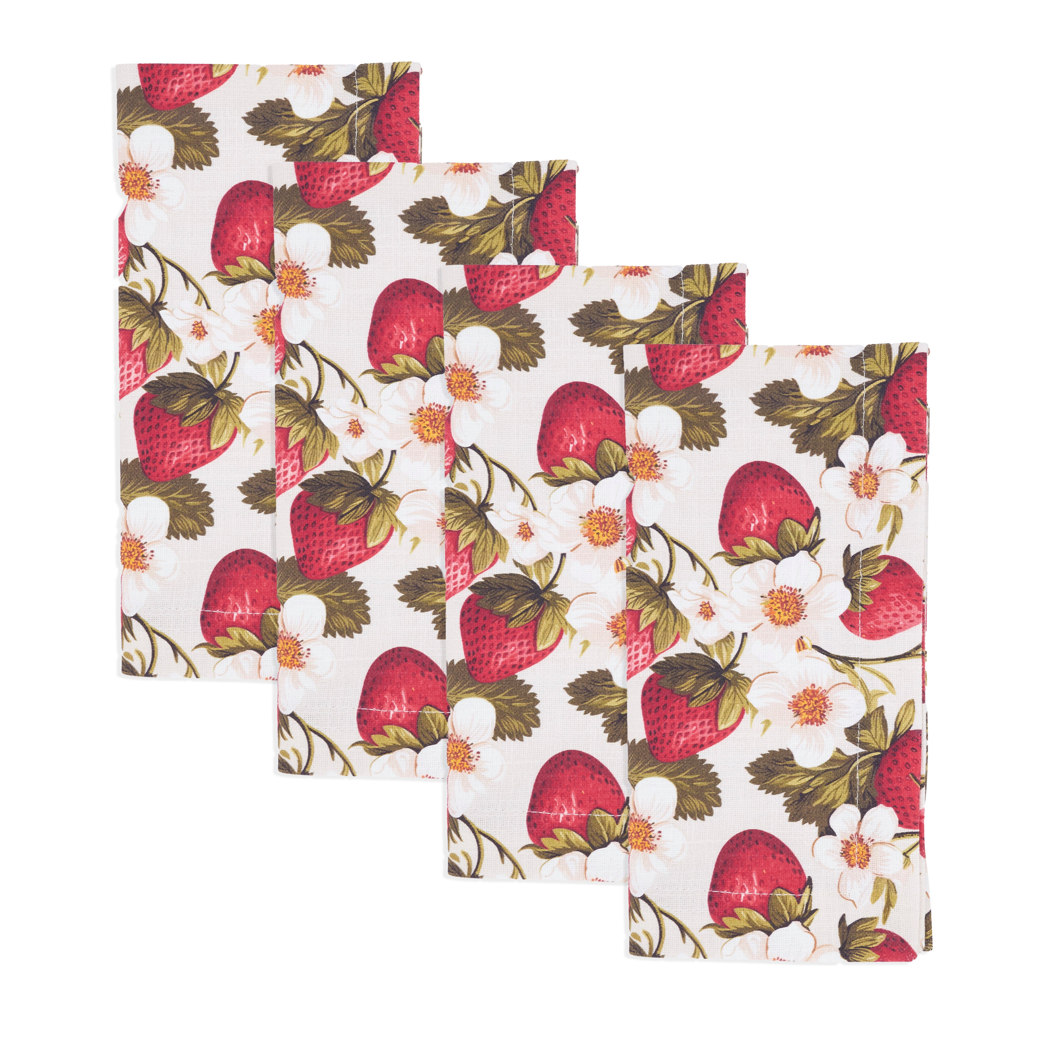 Breezy Juicy Strawberry Napkins, Set of 4