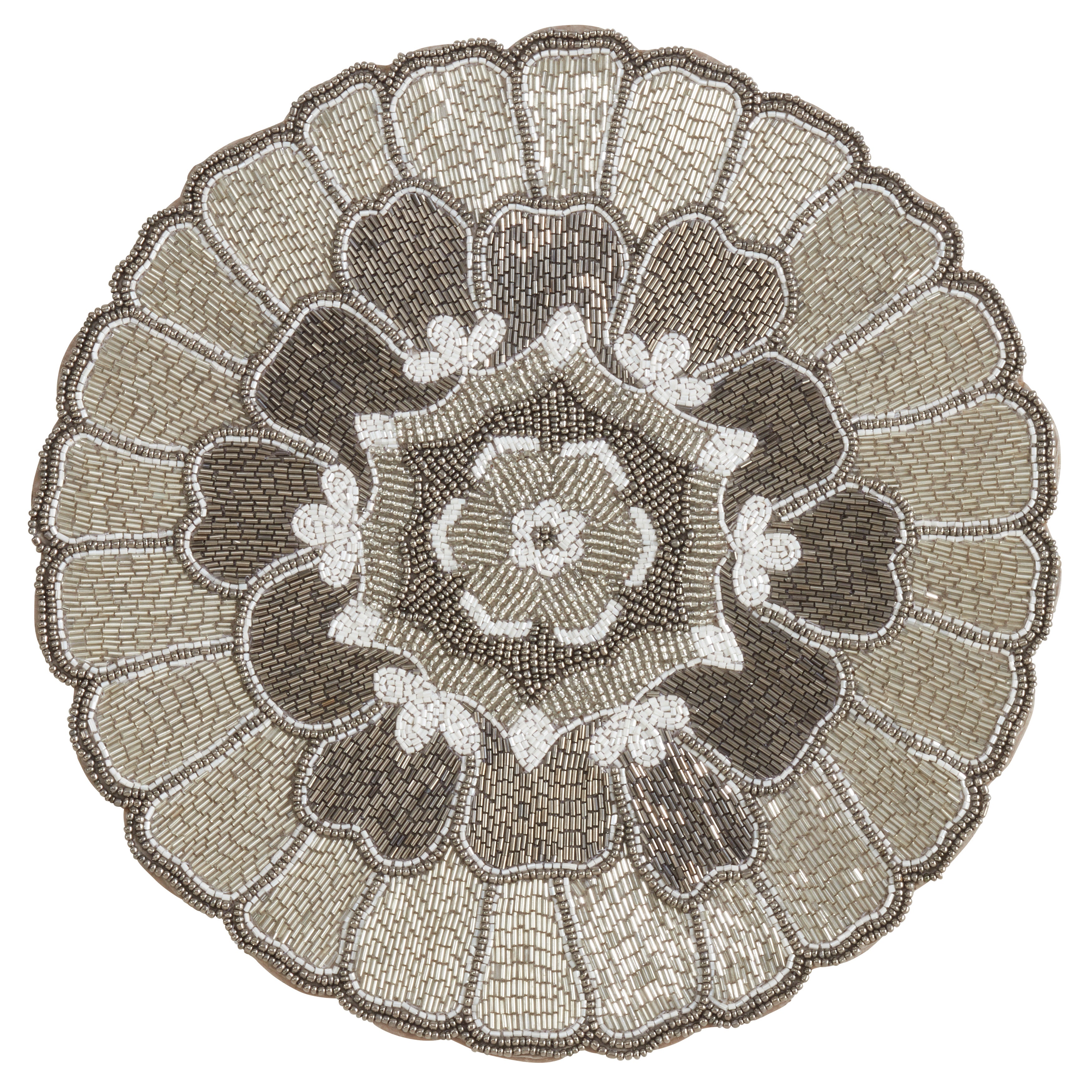 Floral Design Beaded Placemat, Set of 4