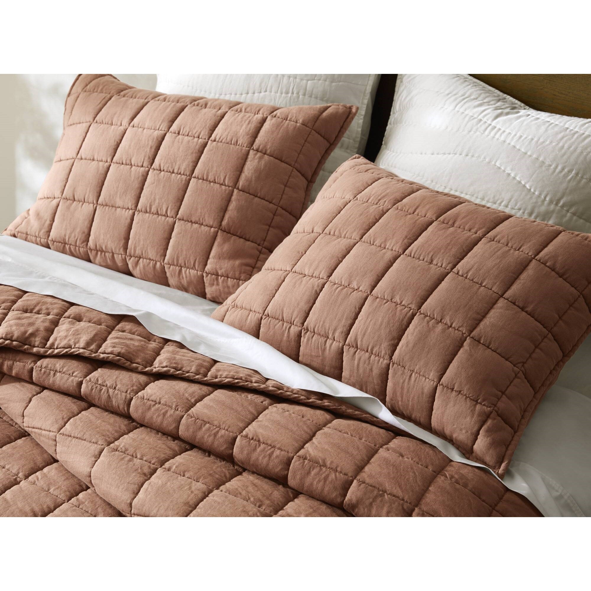 3 Piece Garment Washed French Linen Quilt Set