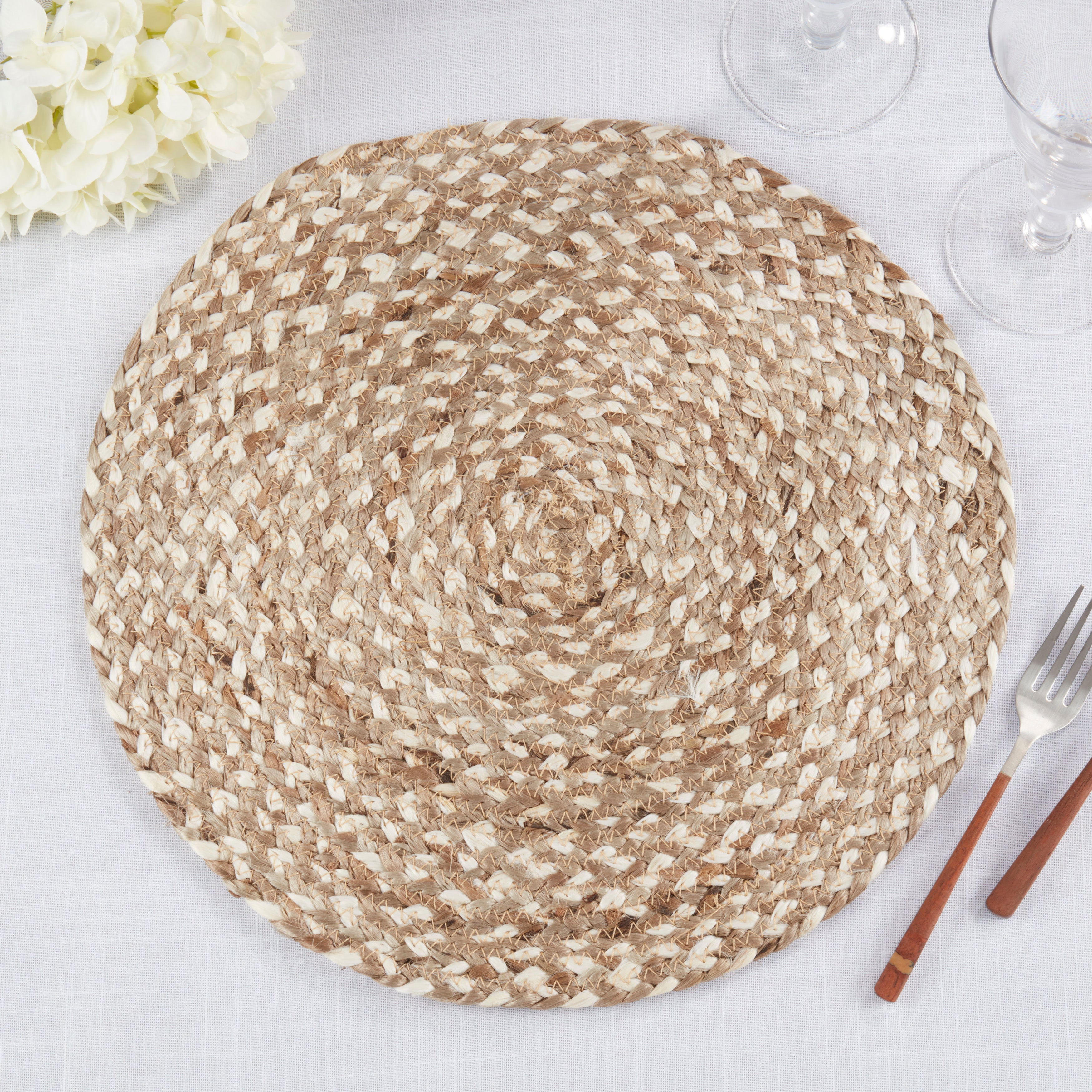 Woven Design Jute Placemat, Set of 4
