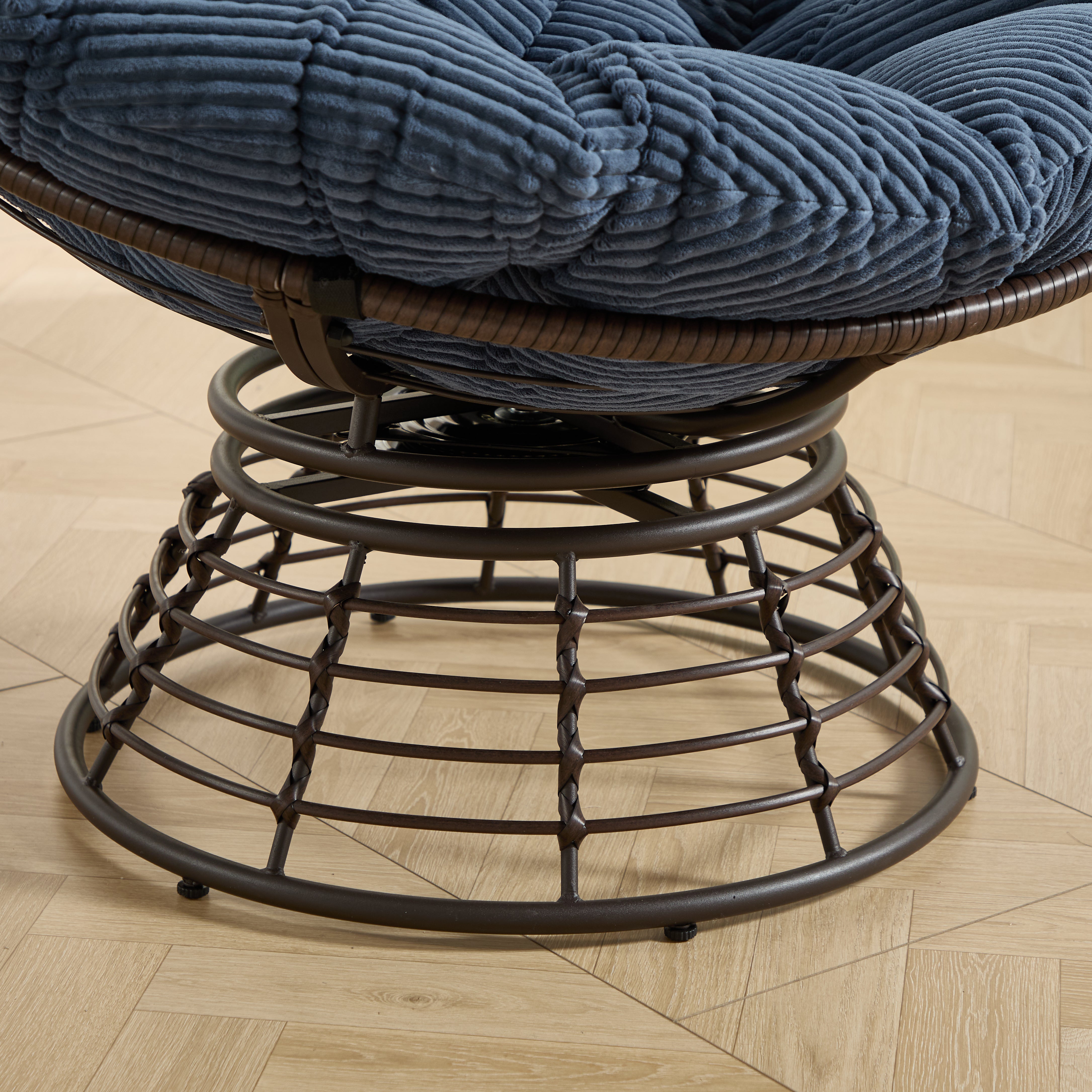 The Original Papasan™ 360° Swivel Indoor Outdoor Wicker Papasan Chair with Soft Thick Cushion