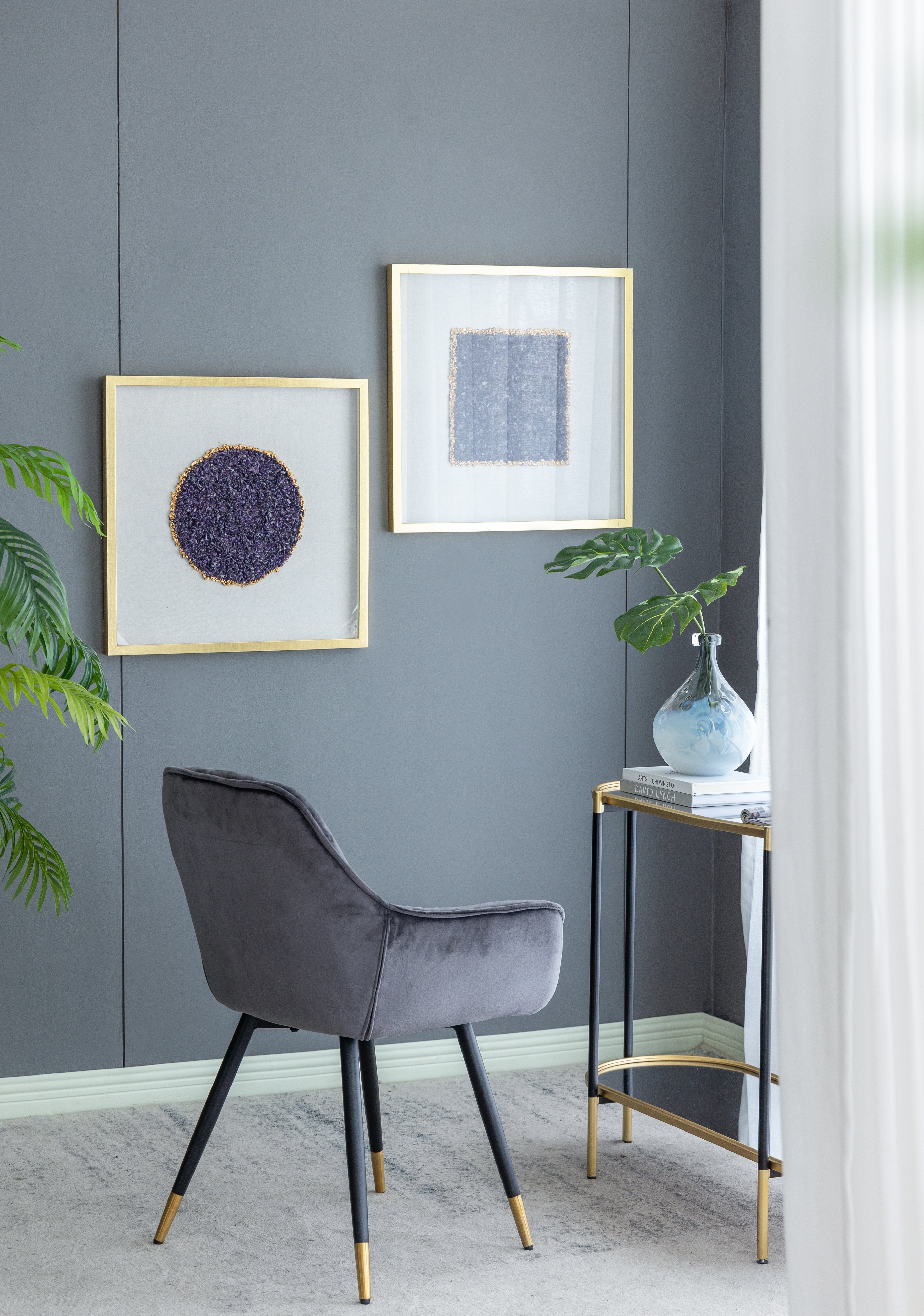 Lillian Purple Crystal Shadow Boxes Wall Décor