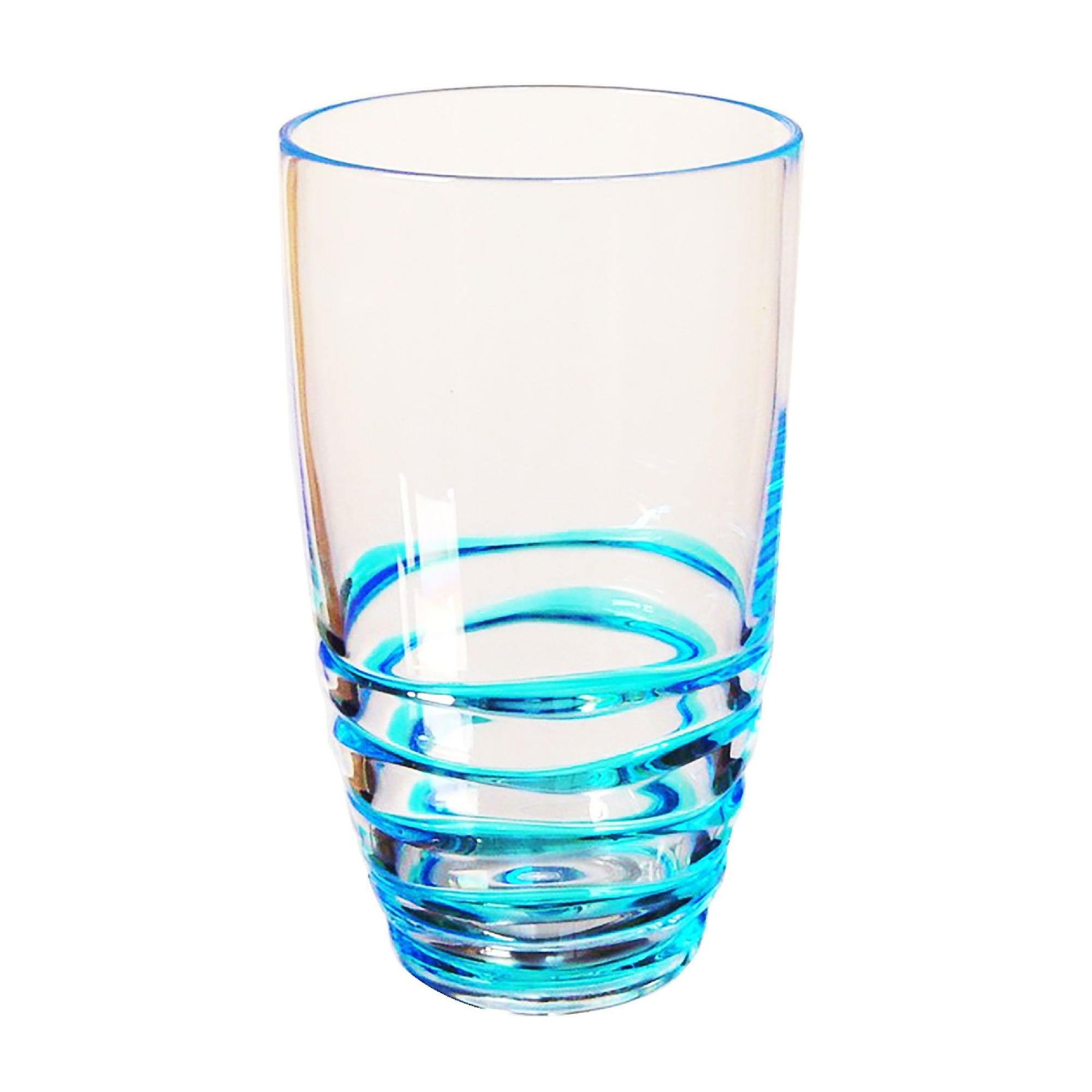 Leading Ware Swirl Acrylic Glasses Drinking Set of 4, 20oz, BPA Free, Blue, BPA-Free