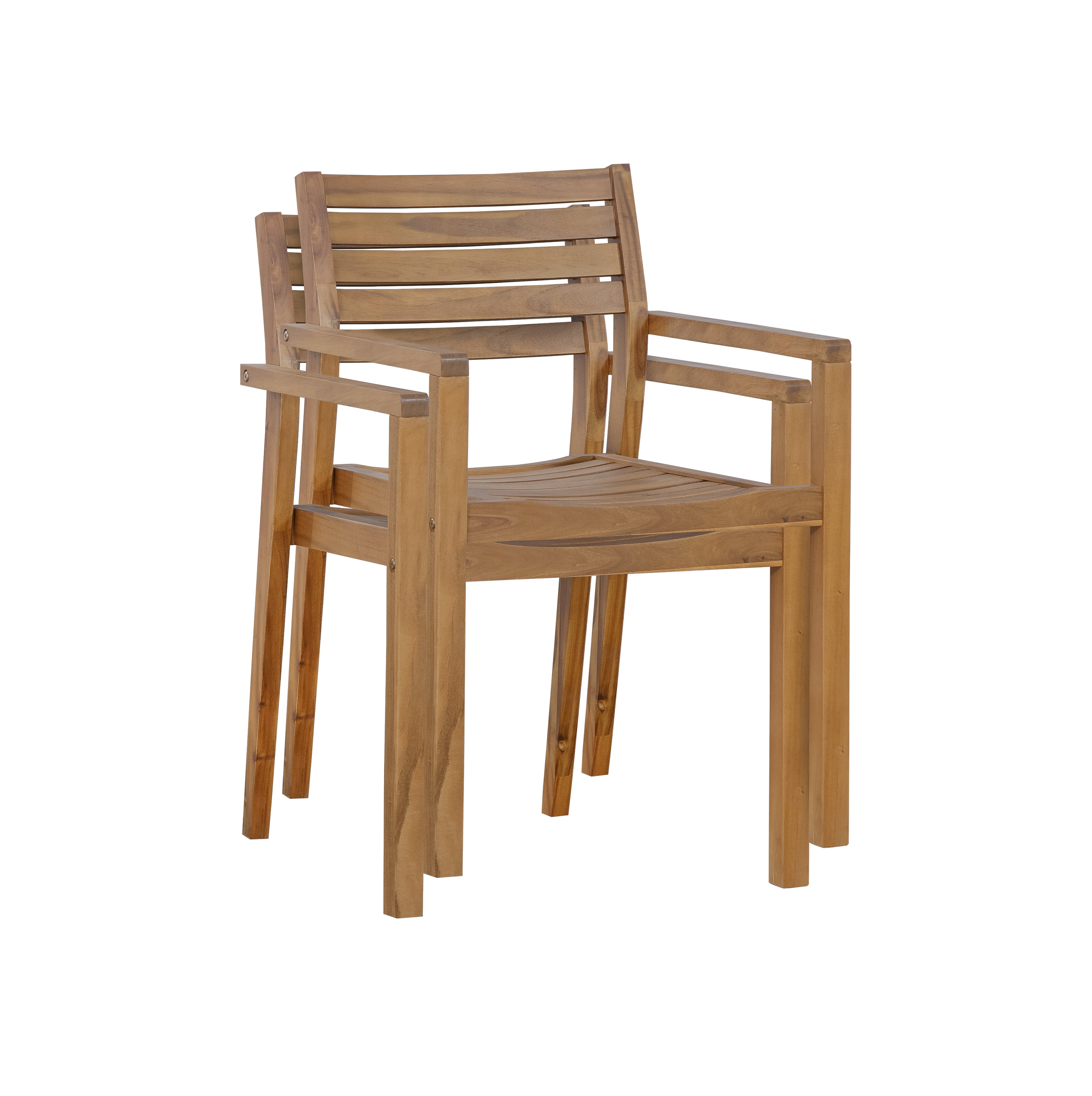 5-Piece Outdoor Acacia Wood Outdoor Dining Set, 59.06-Inch Rectangular Table with Umbrella Hole
