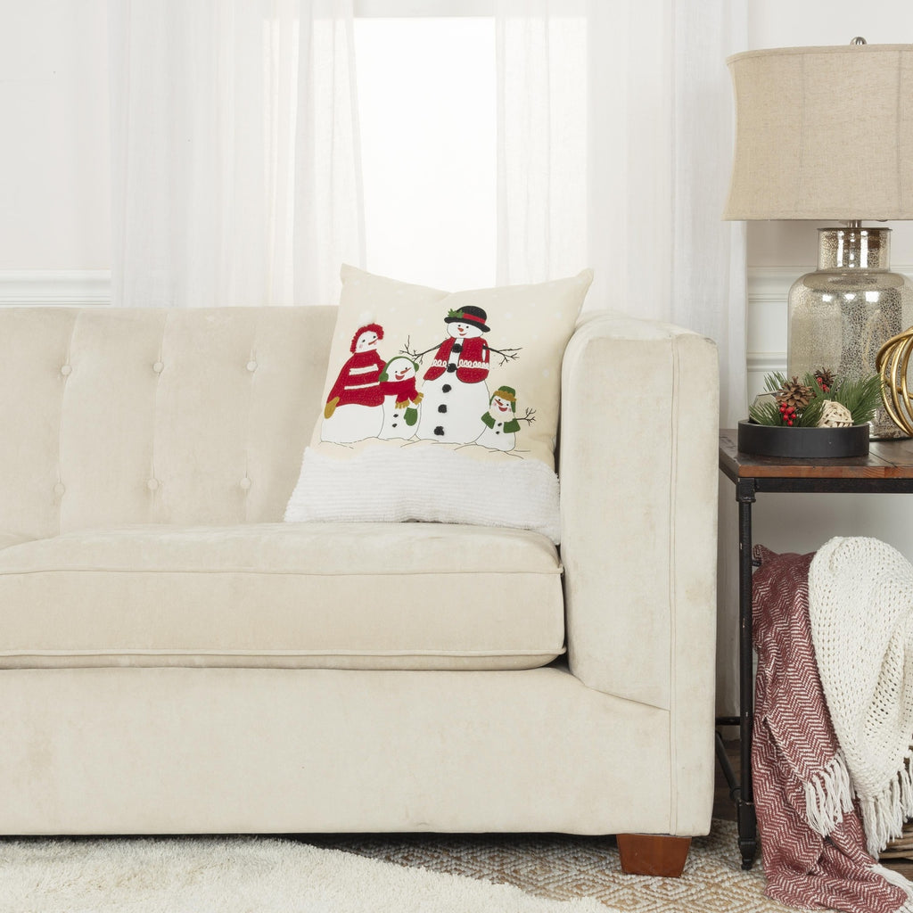 Print-And-Applique-Cotton-Snowman-Family-Decorative-Throw-Pillow-Decorative-Pillows