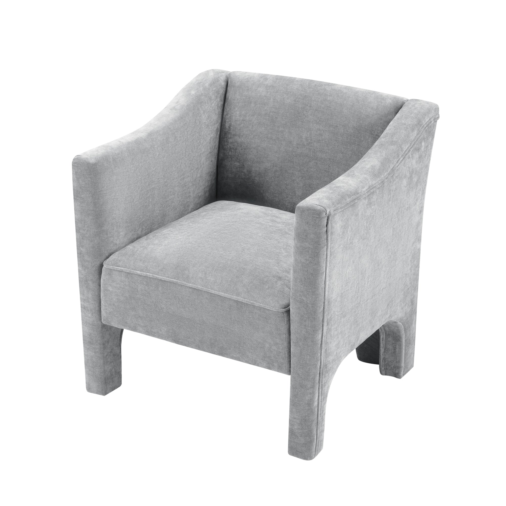 Modern Chenille Barrel Accent Chair with Enclosed Arms