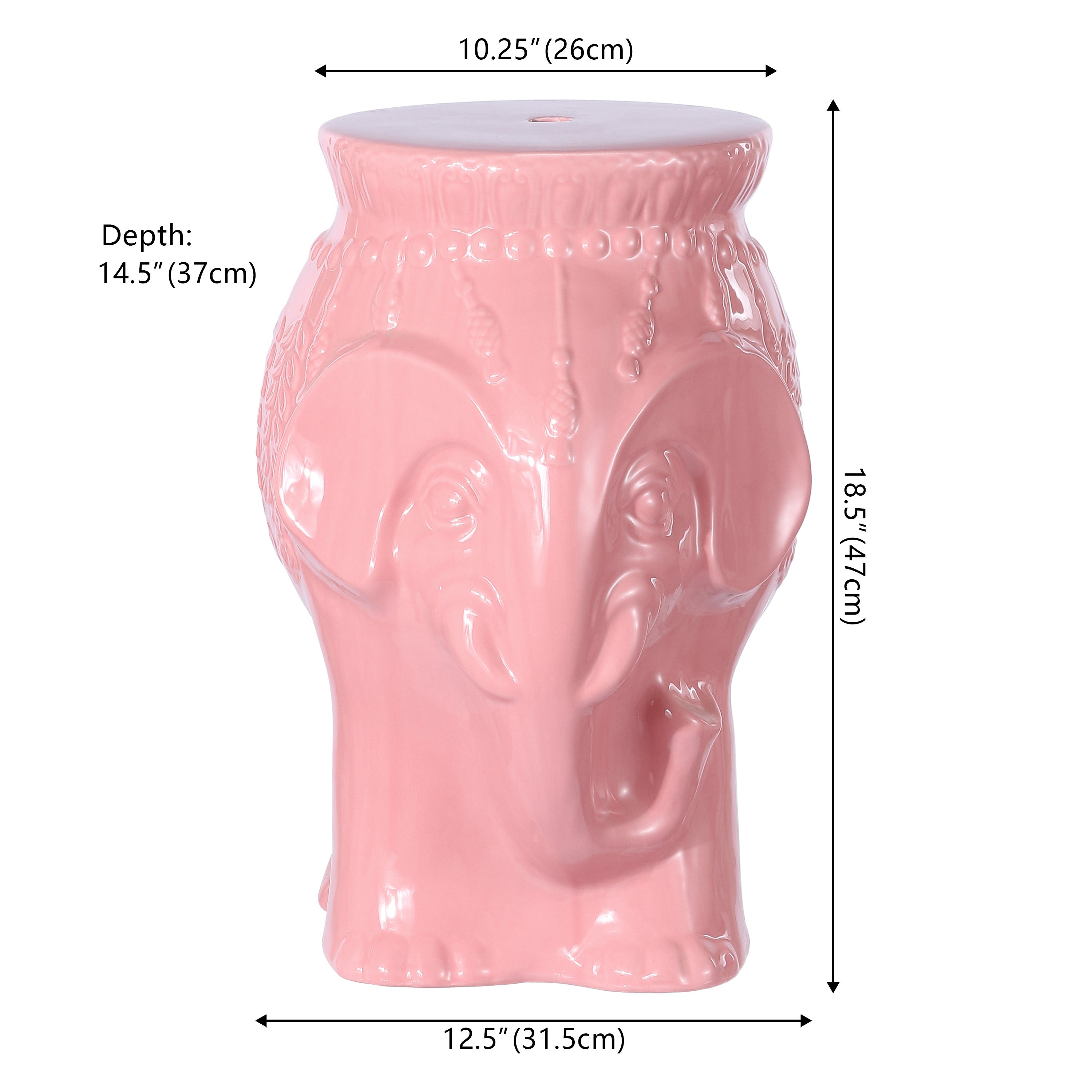 Orla Bohemian Elephant Ceramic Garden Stool