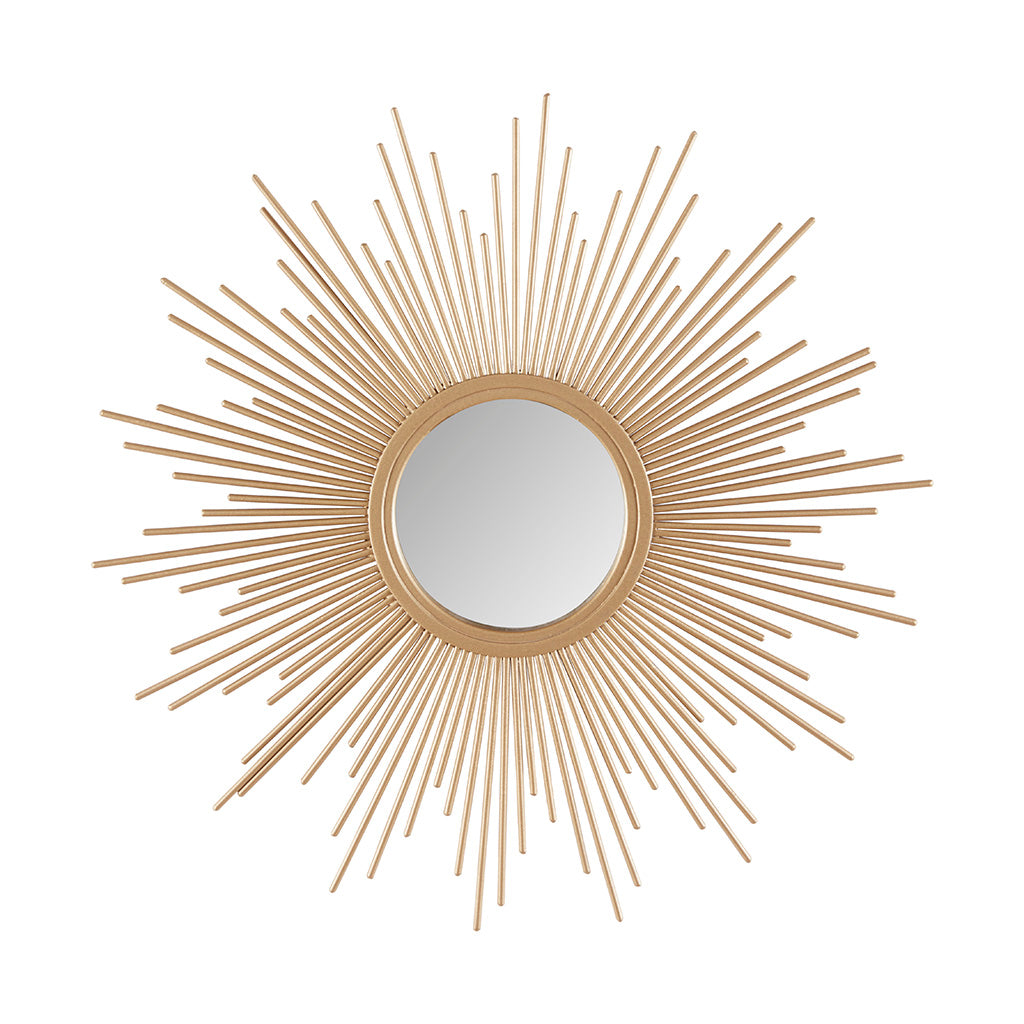 29.5" Sunburst Wall Decor Mirror with Metal Frame
