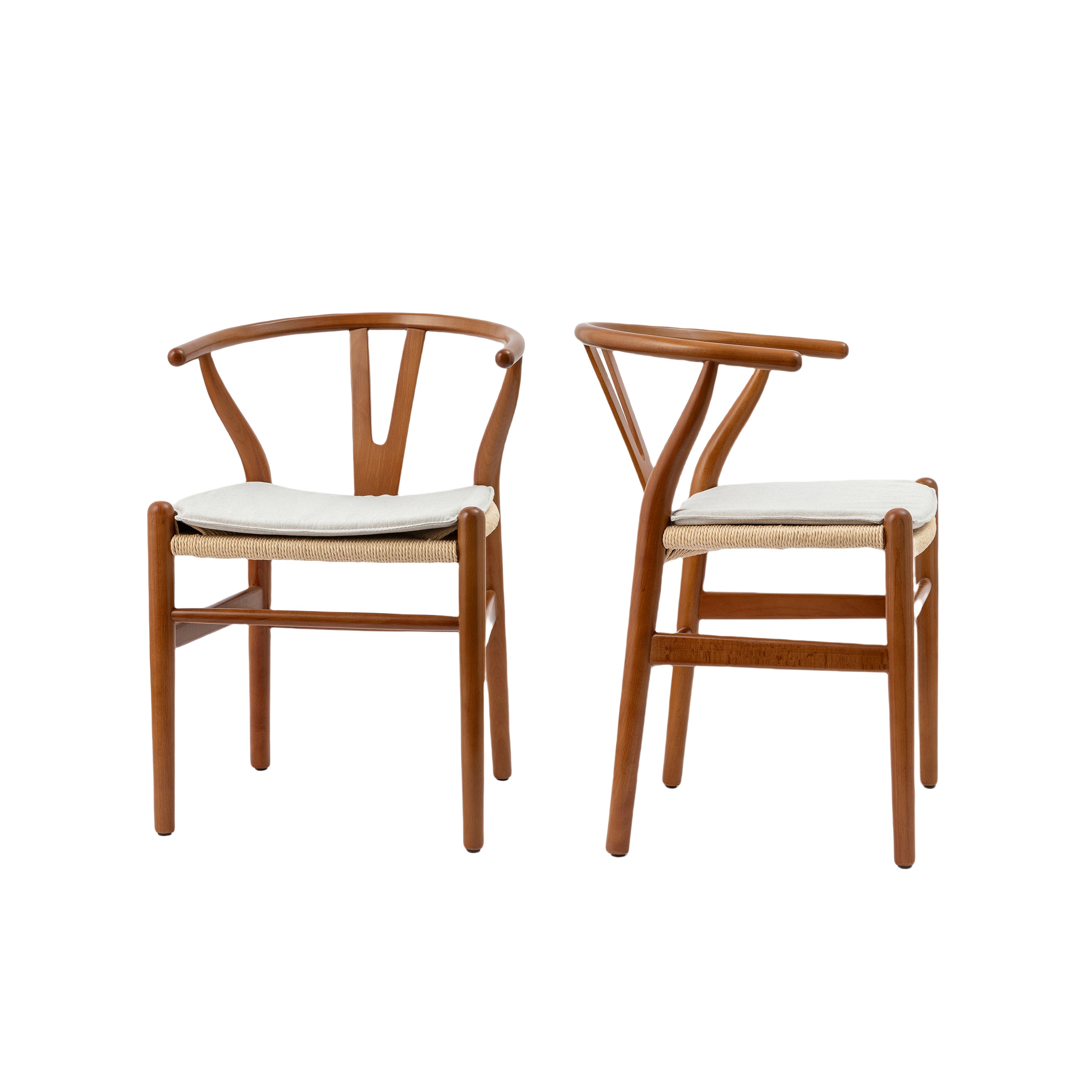 Garlandx Wood Dining Chair with Curved Back, Set of 2