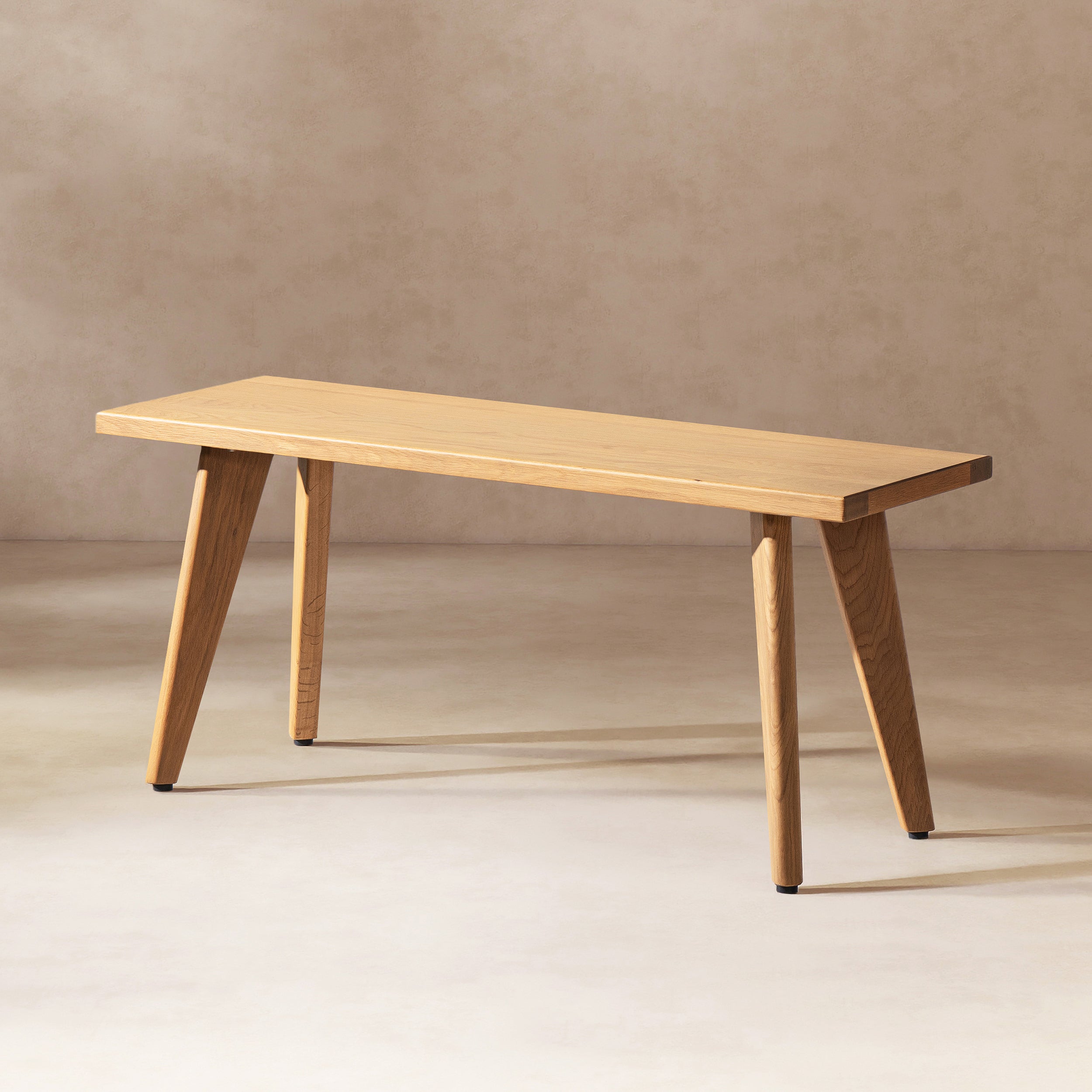 Capri 41.5" Solid Red Oak Wood Bench