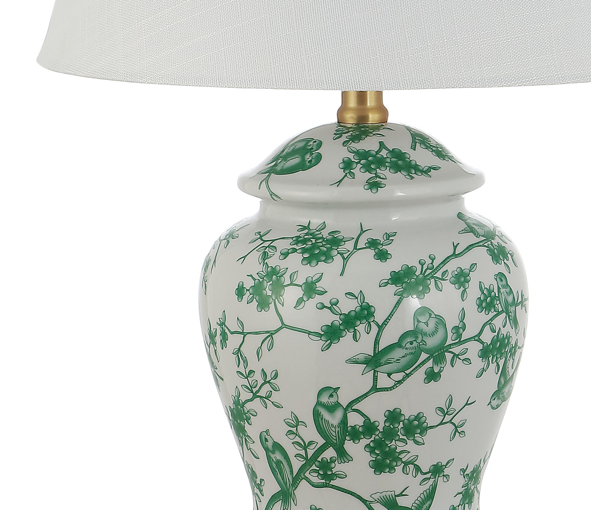 Penelope French Country Cottage Ceramic/Iron Chinoiserie Ginger Jar LED Table Lamp