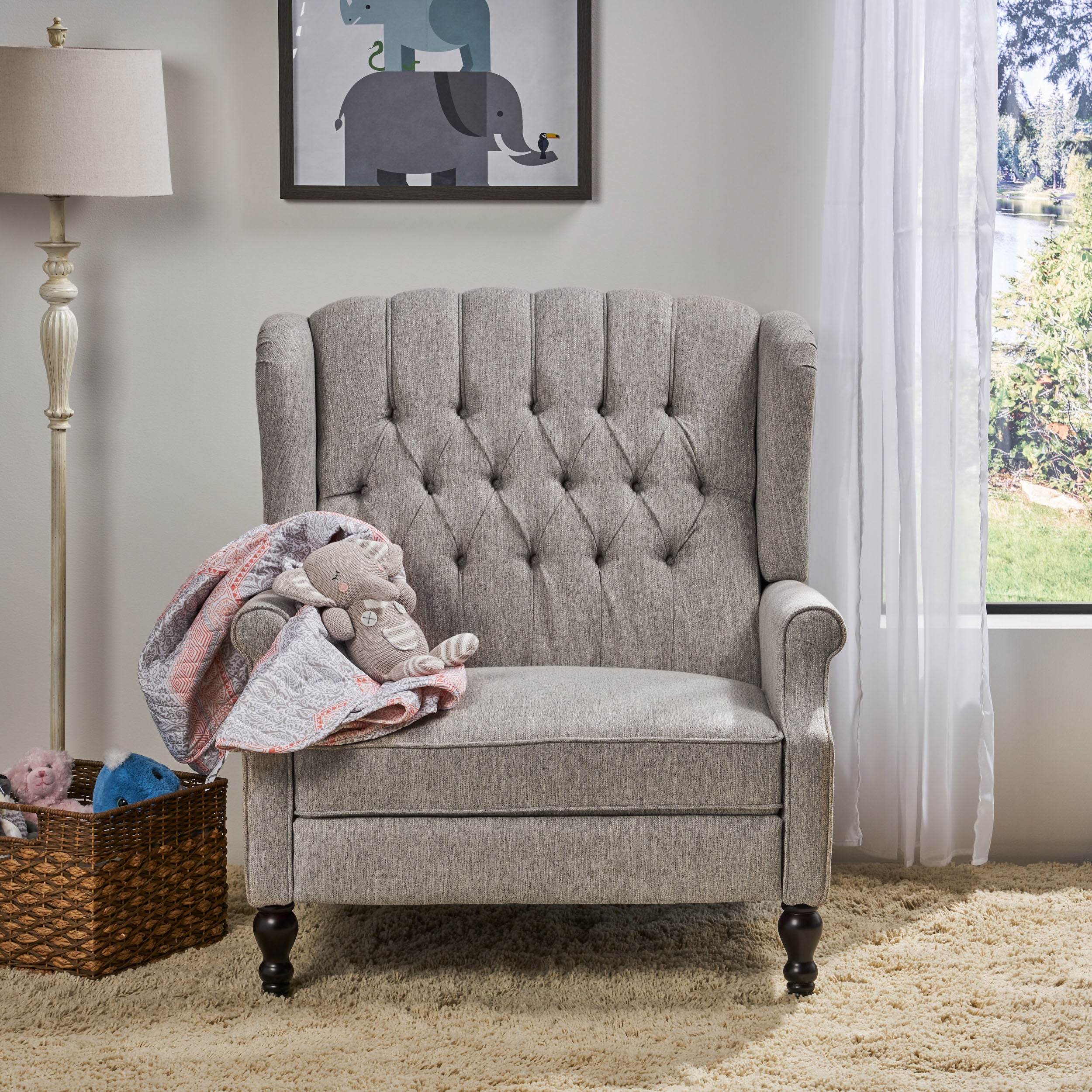 Oversized Wingback Tufted Recliner Accent Chair
