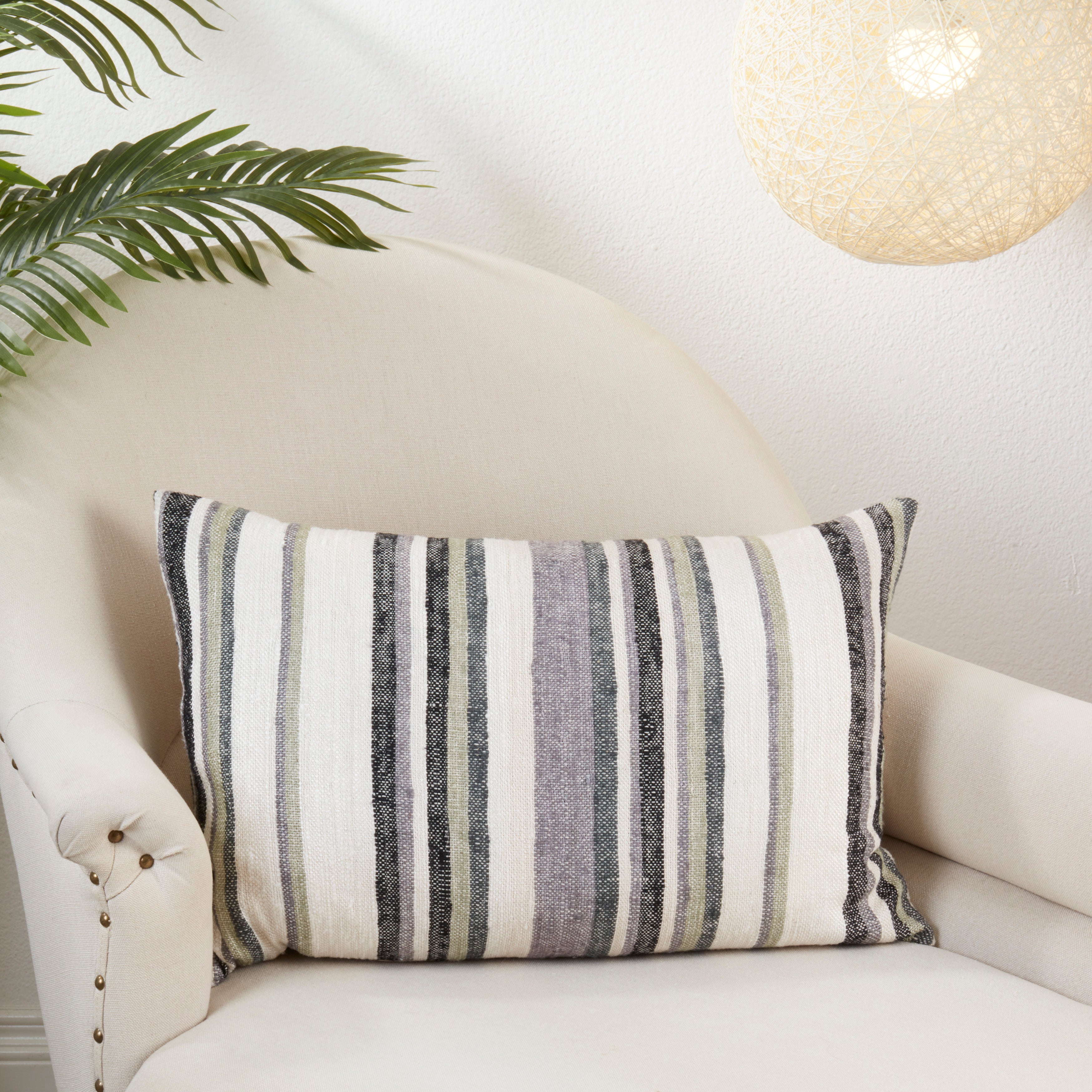 Striped Serenity Poly Filled Throw Pillow