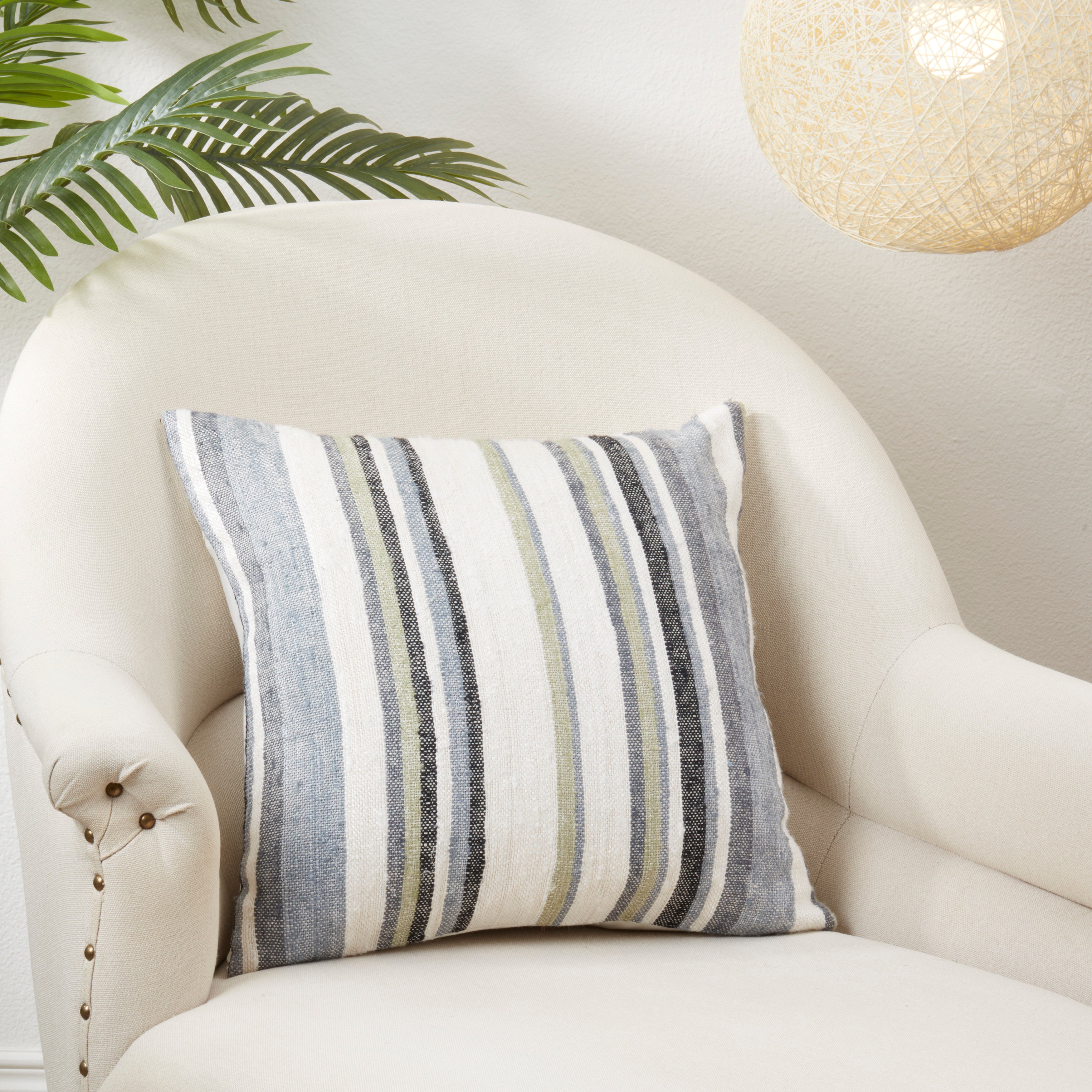 Striped Serenity Poly Filled Throw Pillow