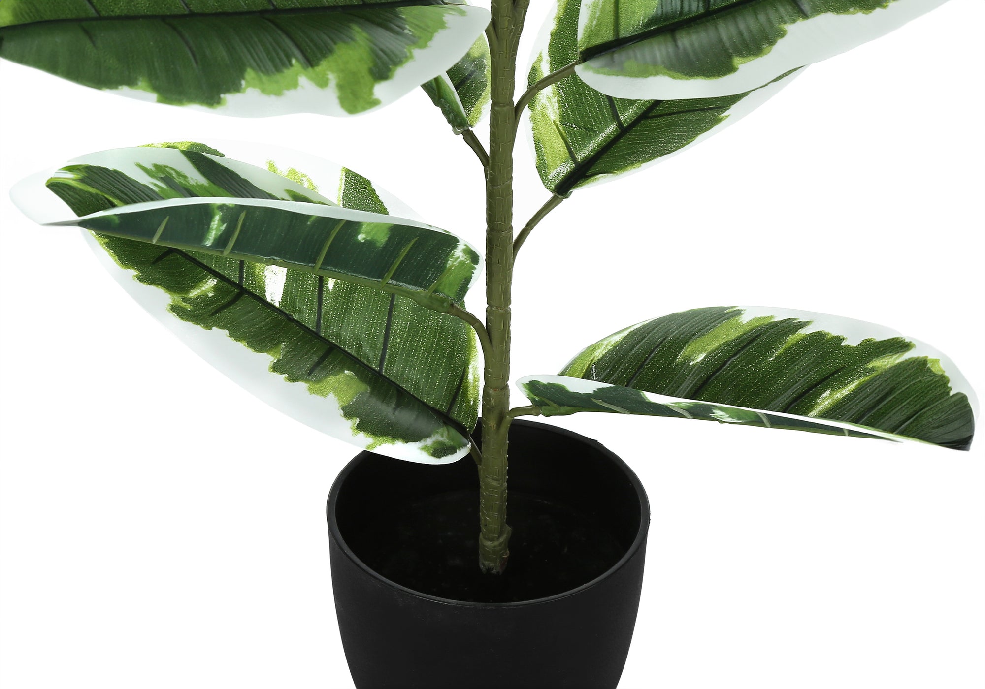 27" Tall Artificial Rubber Plant with Black Pot
