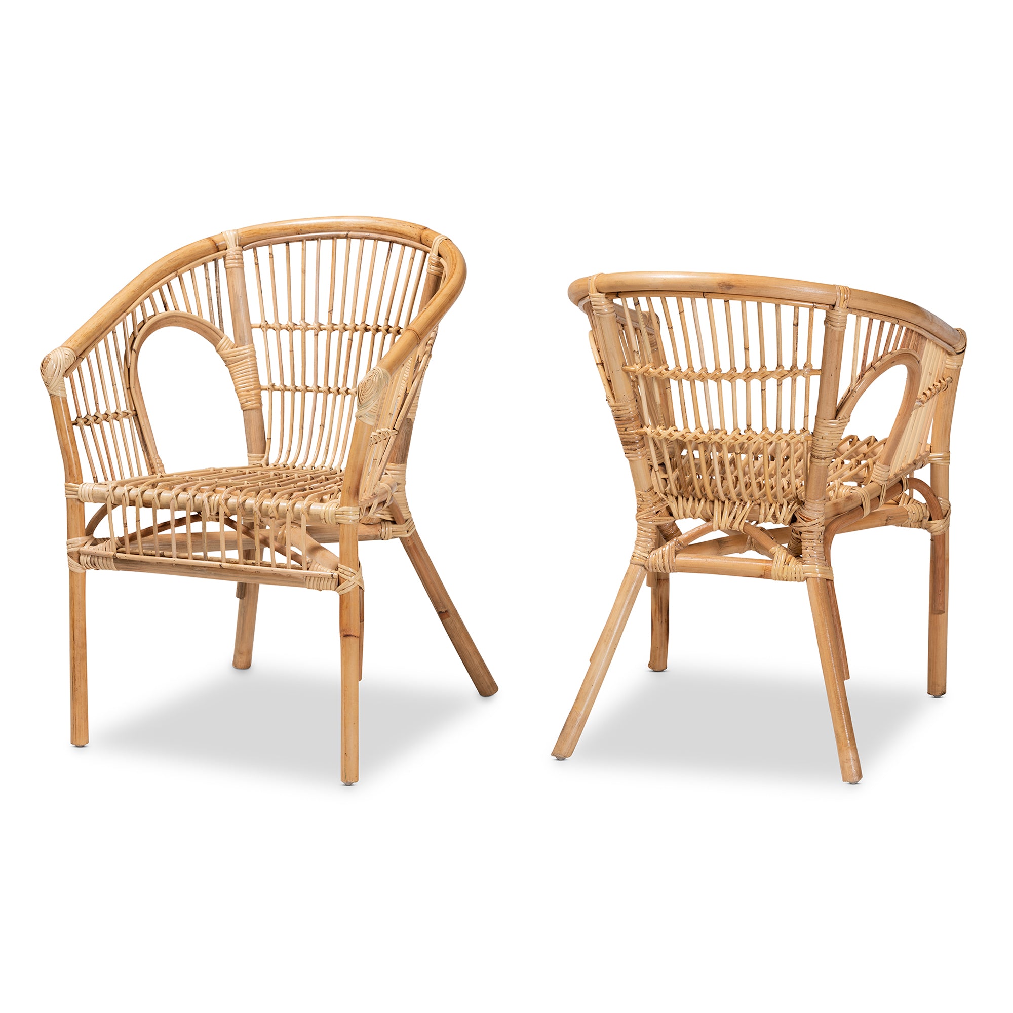 Calliroe Rattan 2-Piece Dining Chair Set