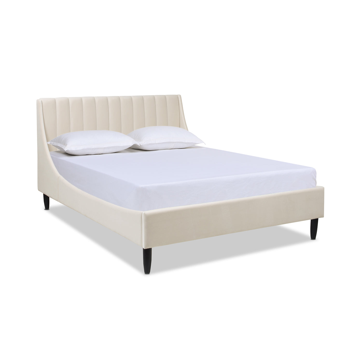 Asphodel Upholstered Platform Bed with Channel Tufted Headboard