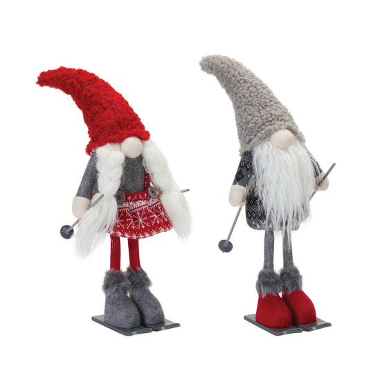 Plush-Winter-Gnome-on-Skis-(set-of-2)-Red-Decor