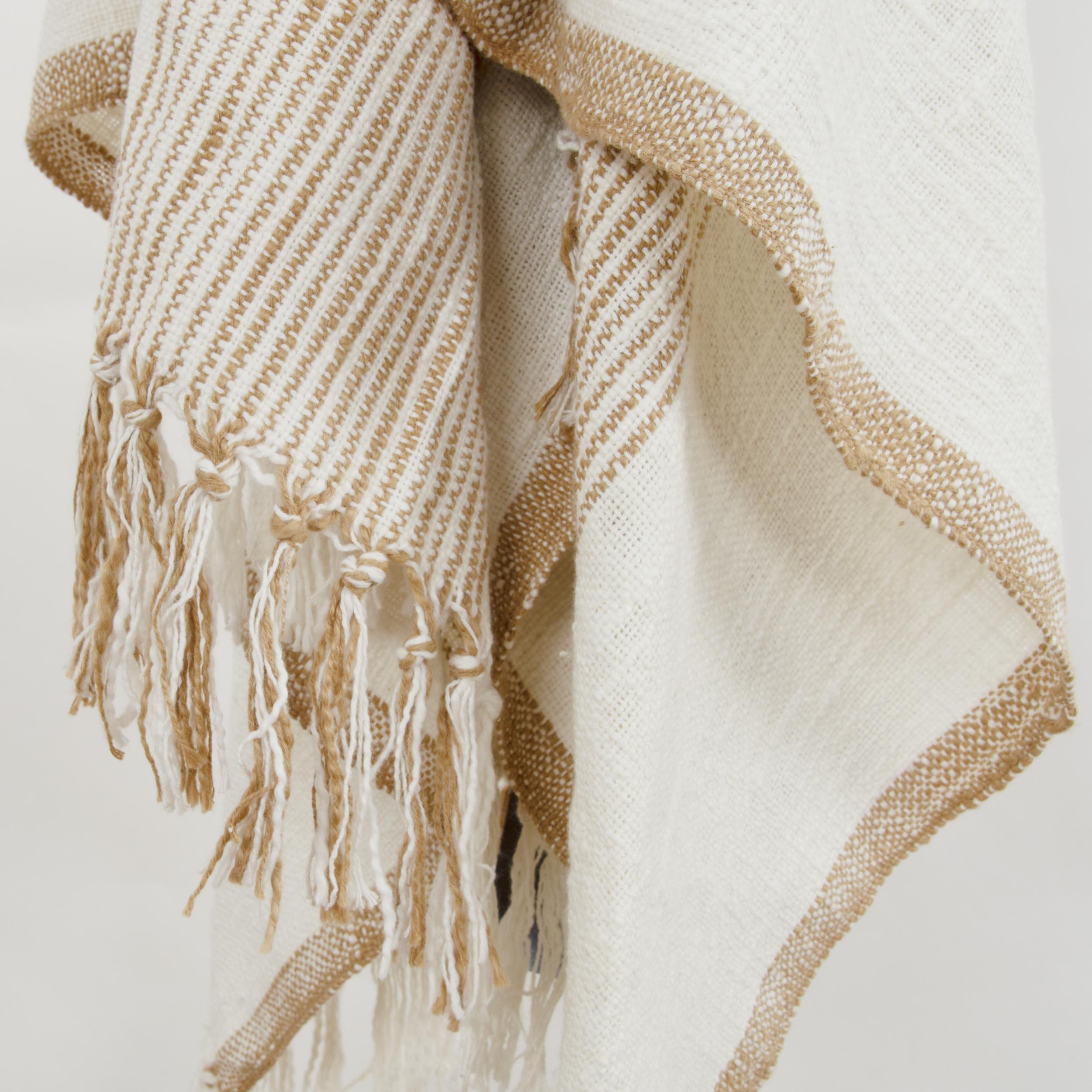 Stripe 100% Woven Textured Cotton Throw