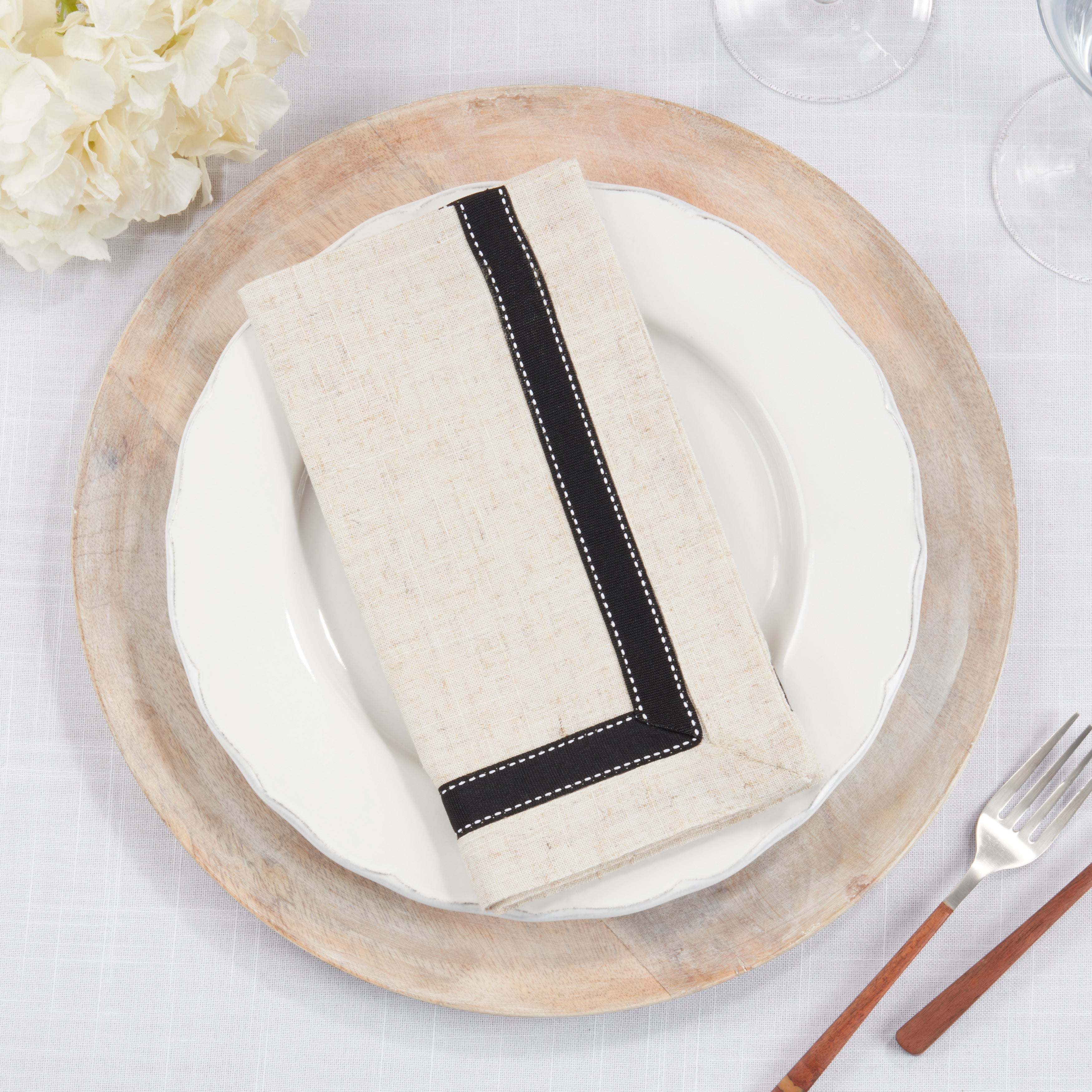 Grosgrain Accent Napkin, Set of 4