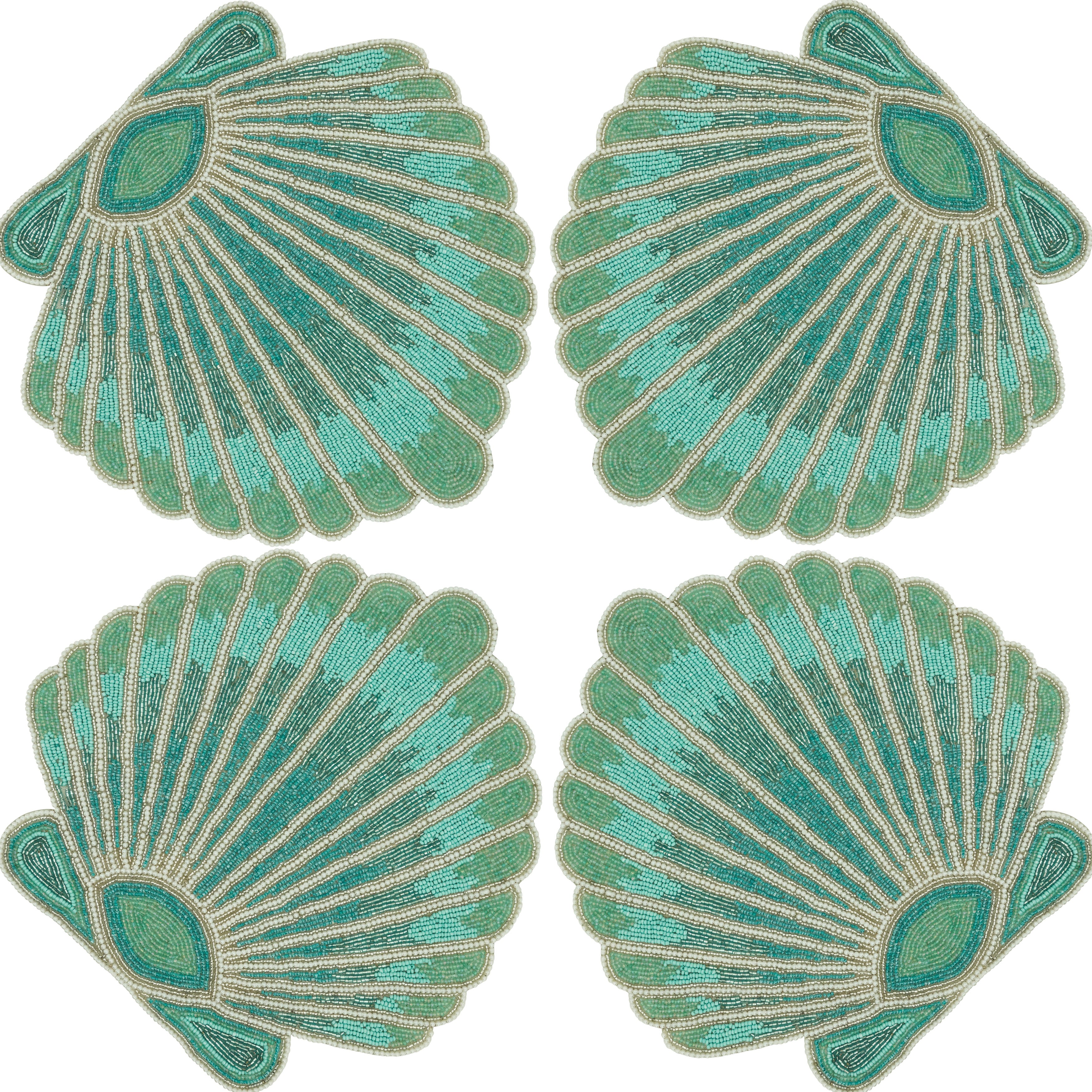 Sea Shell Beaded Table Placemat, Set of 4