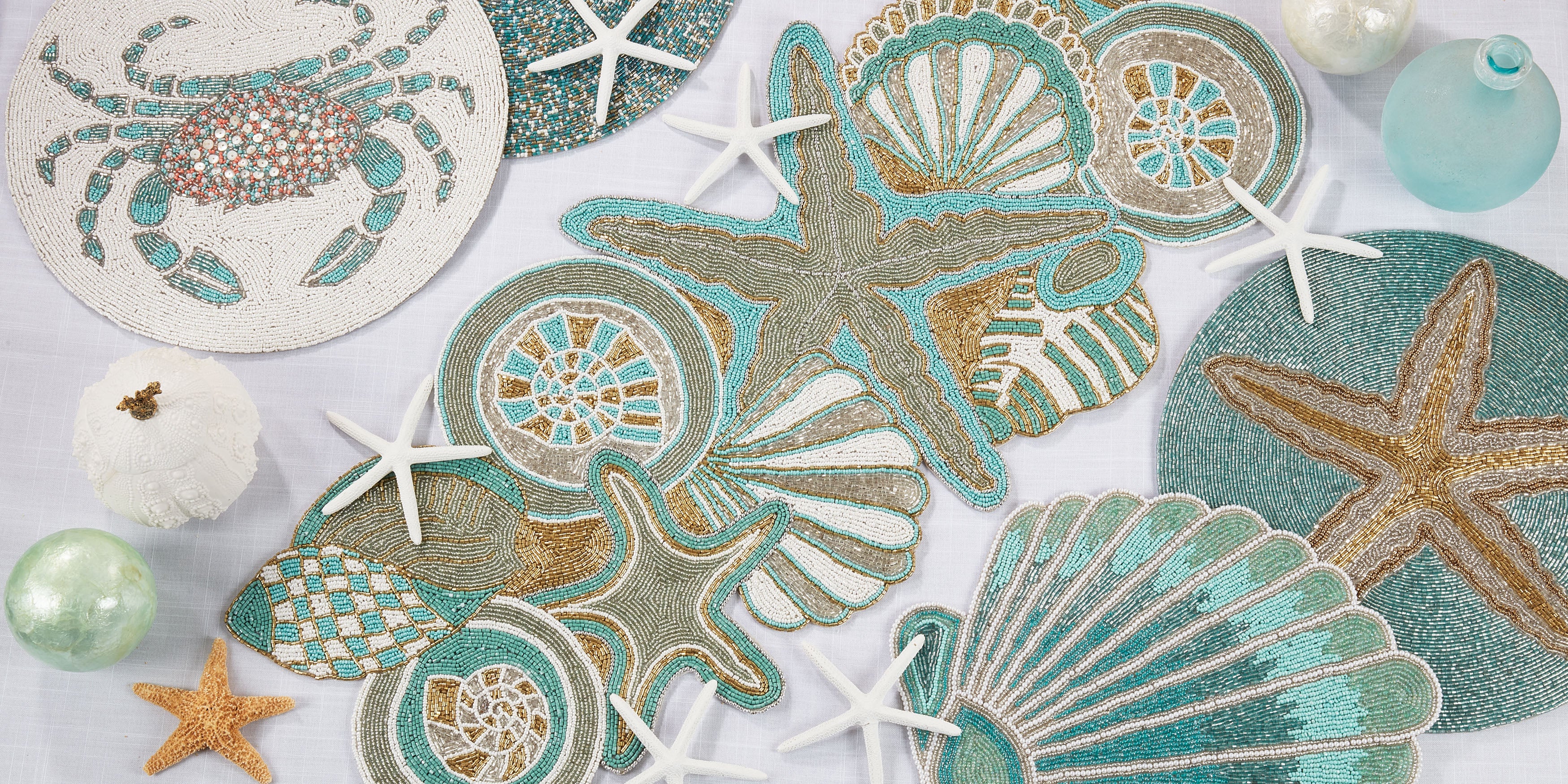 Sea Shell Beaded Table Runner