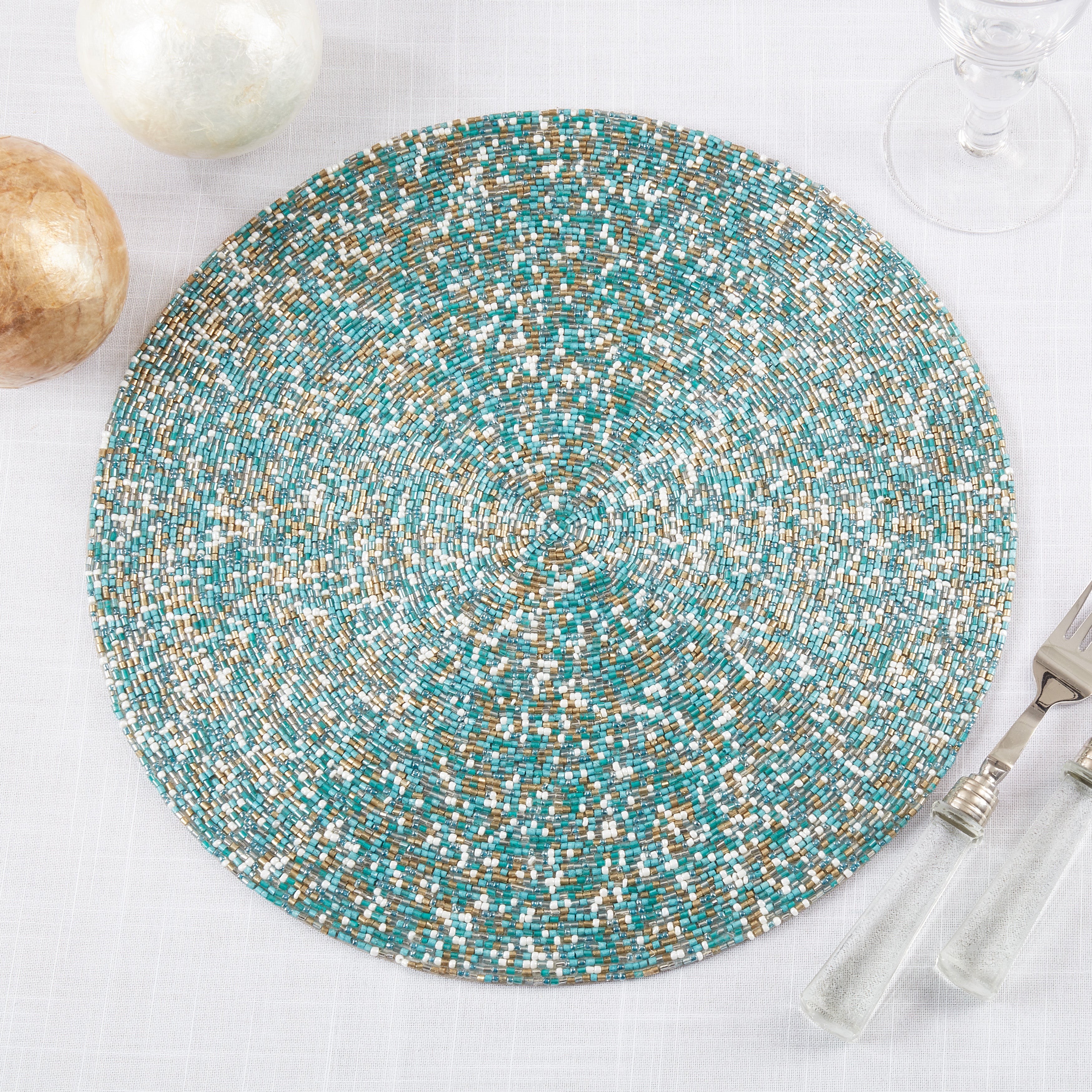 Beaded Table Placemat, Set of 4