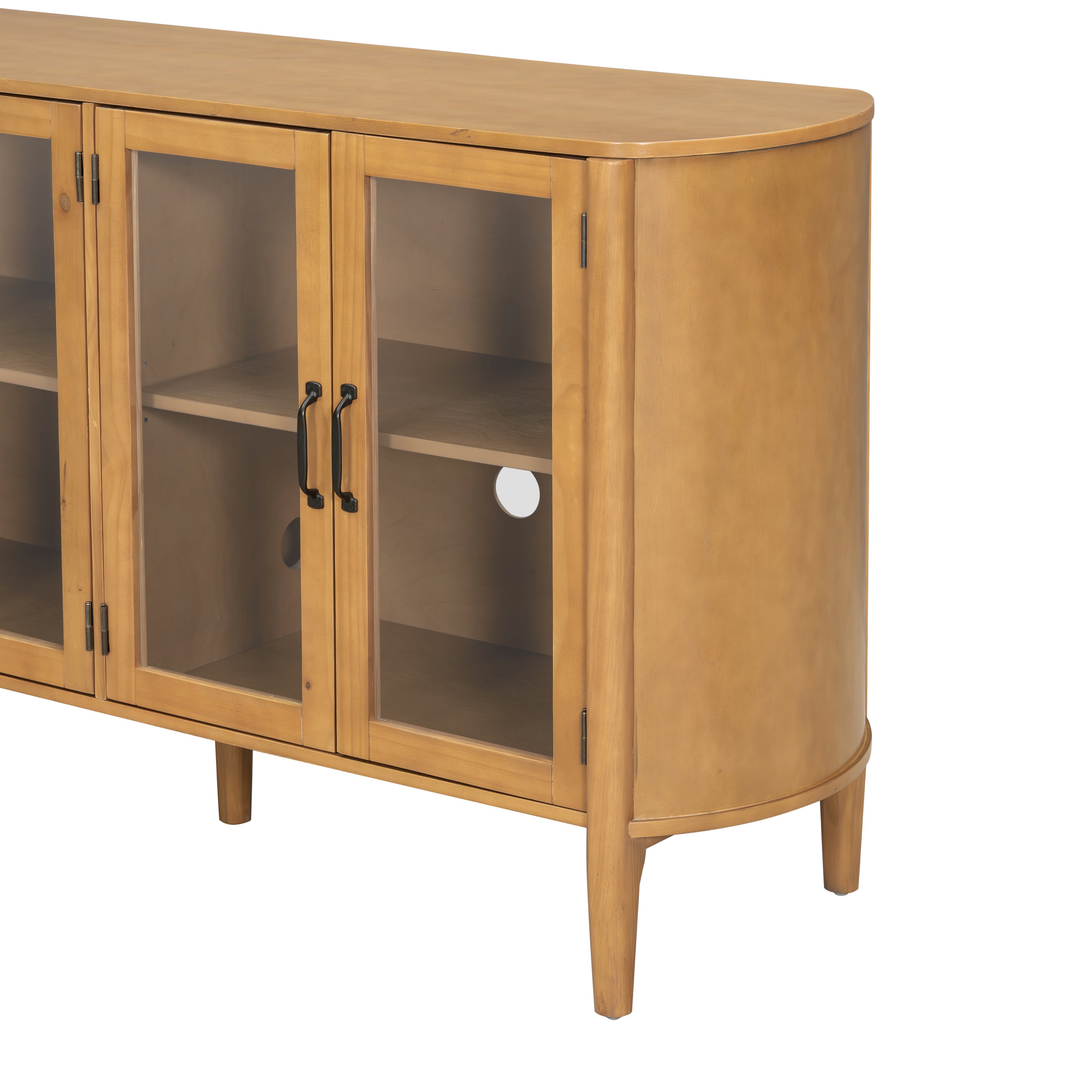 Rounded Storage Cabinet with Glass Doors