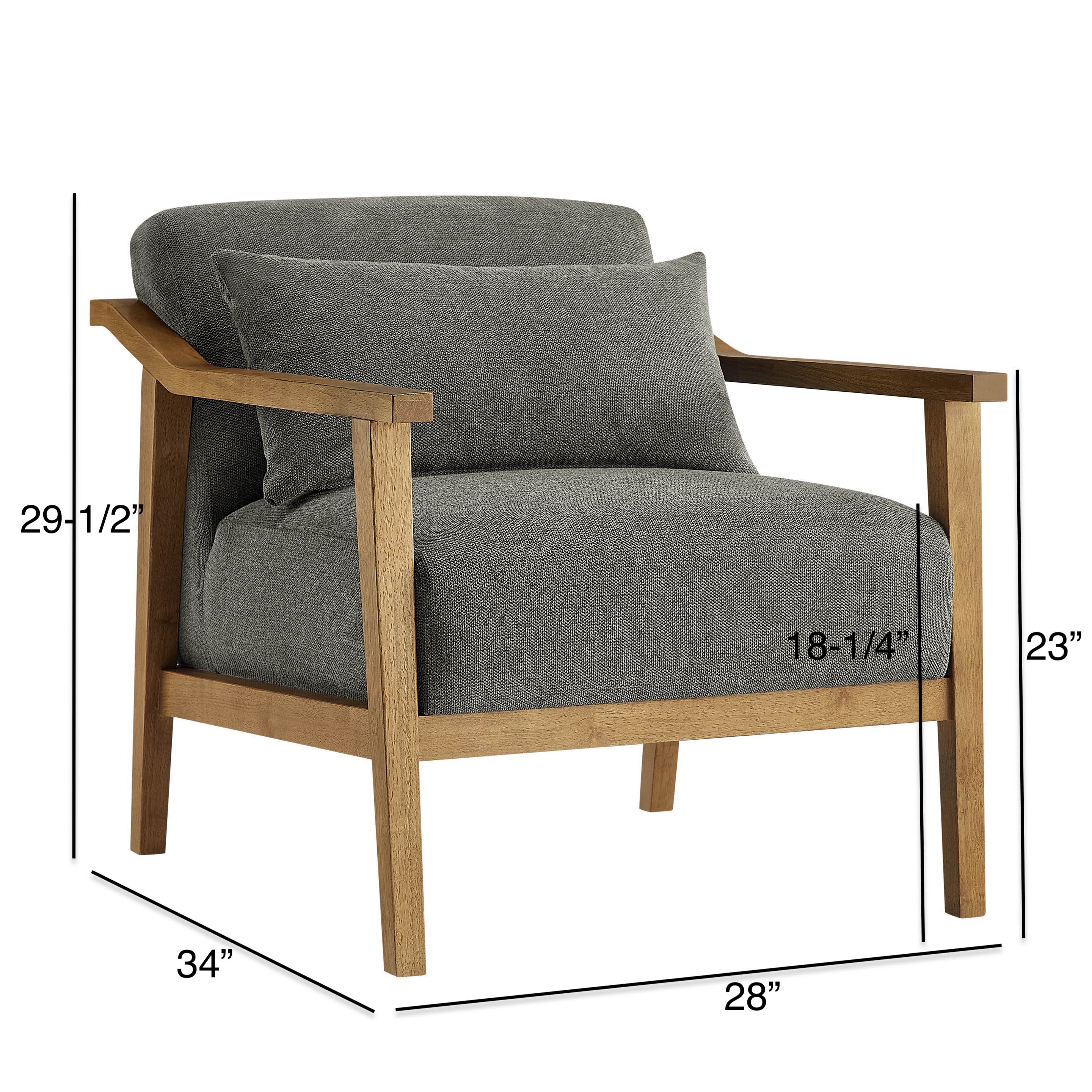Reagan Wood Arm Accent Chair with Lumbar Pillow