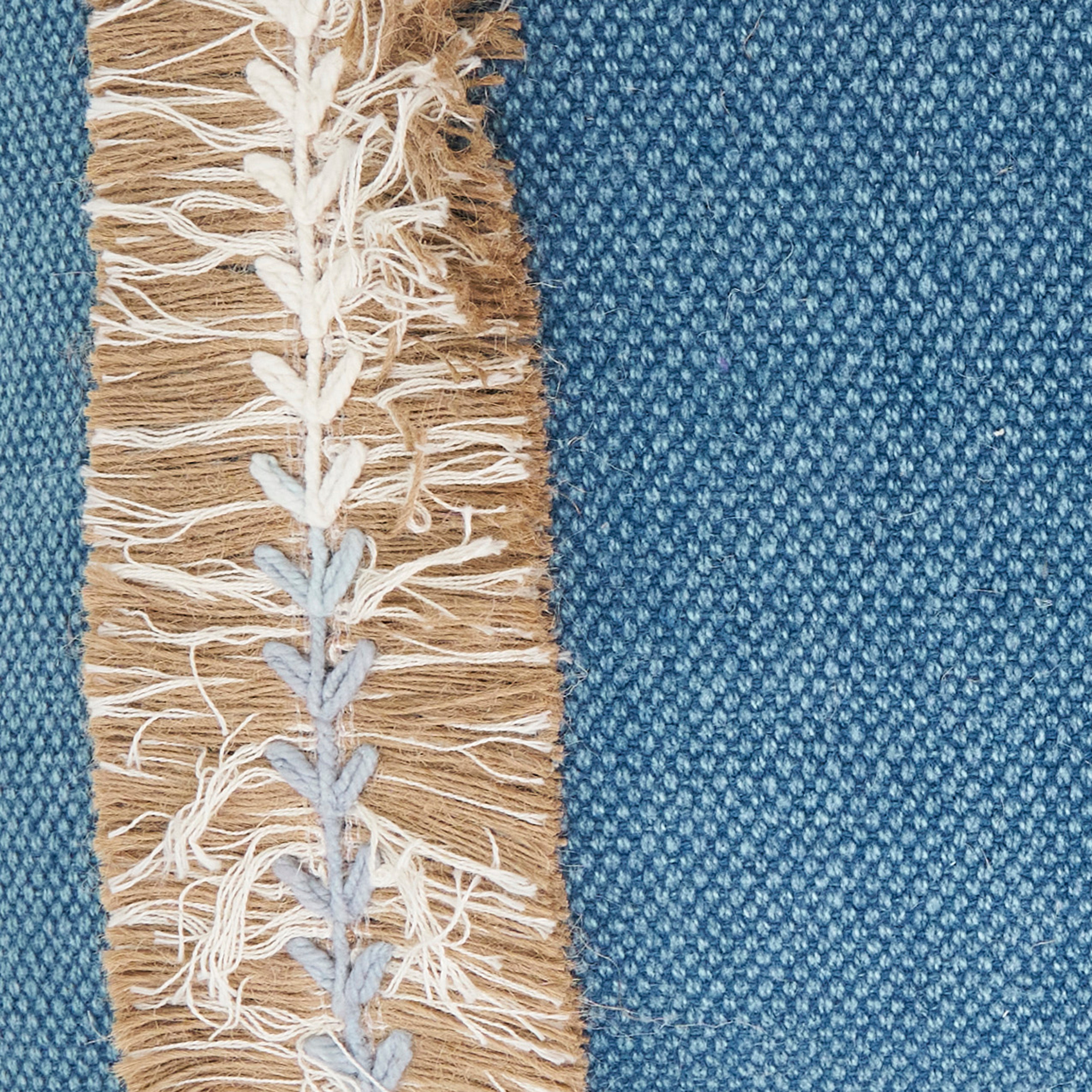 Chic Embroidered Stripe Poly Filled Pillow