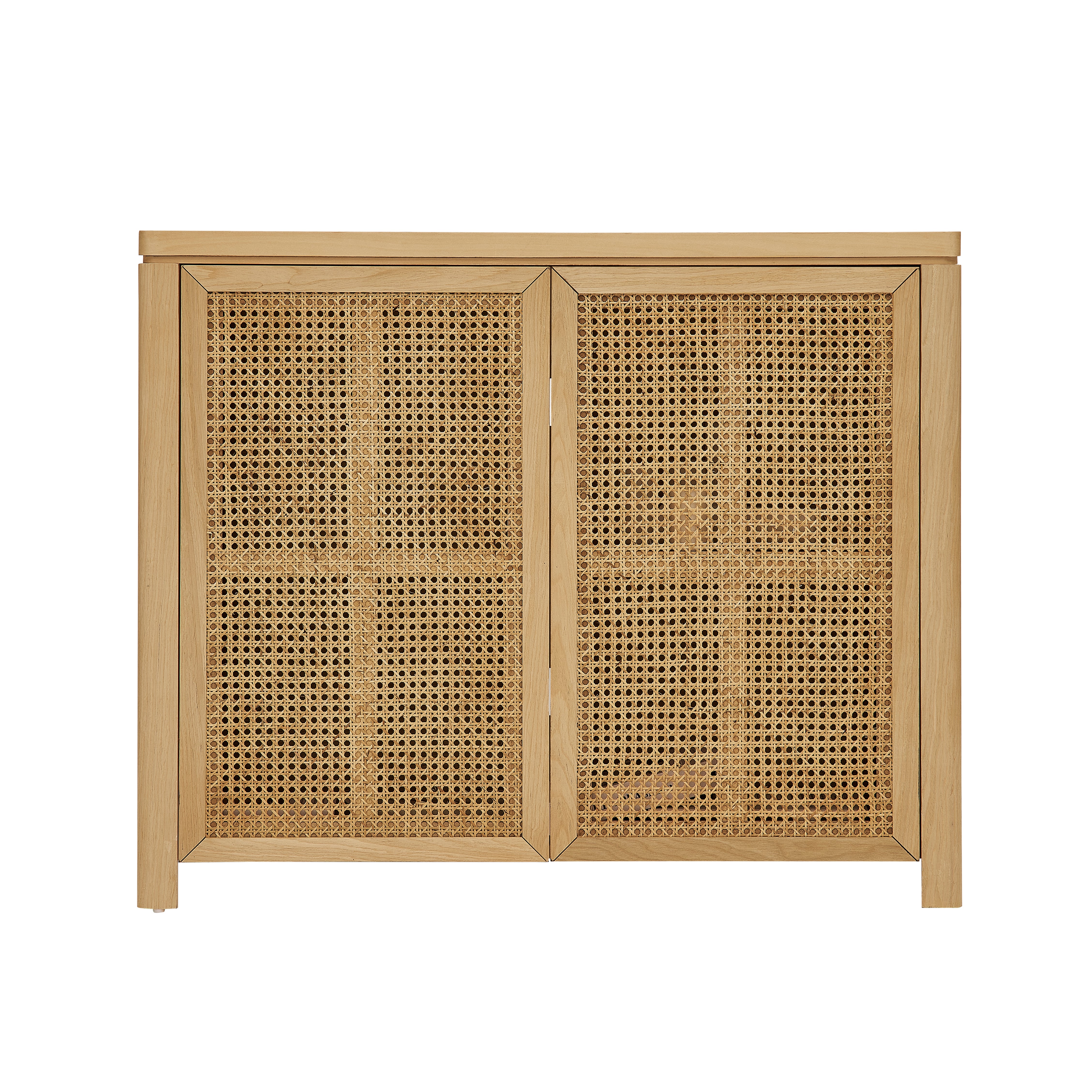 Mid-Century Modern Rattan Accent Storage Cabinet