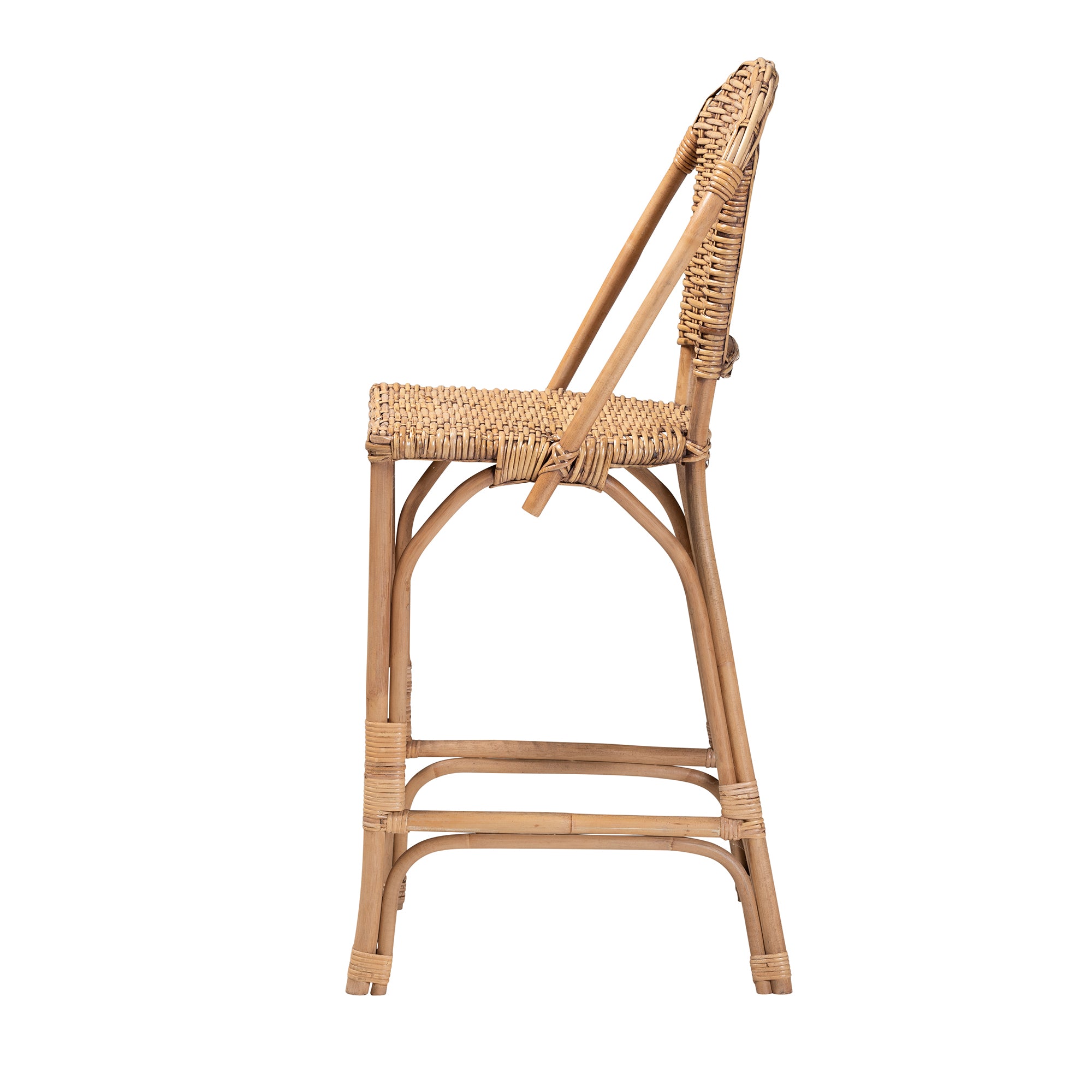 Neola Modern Bohemian Natural Rattan Bar Stool