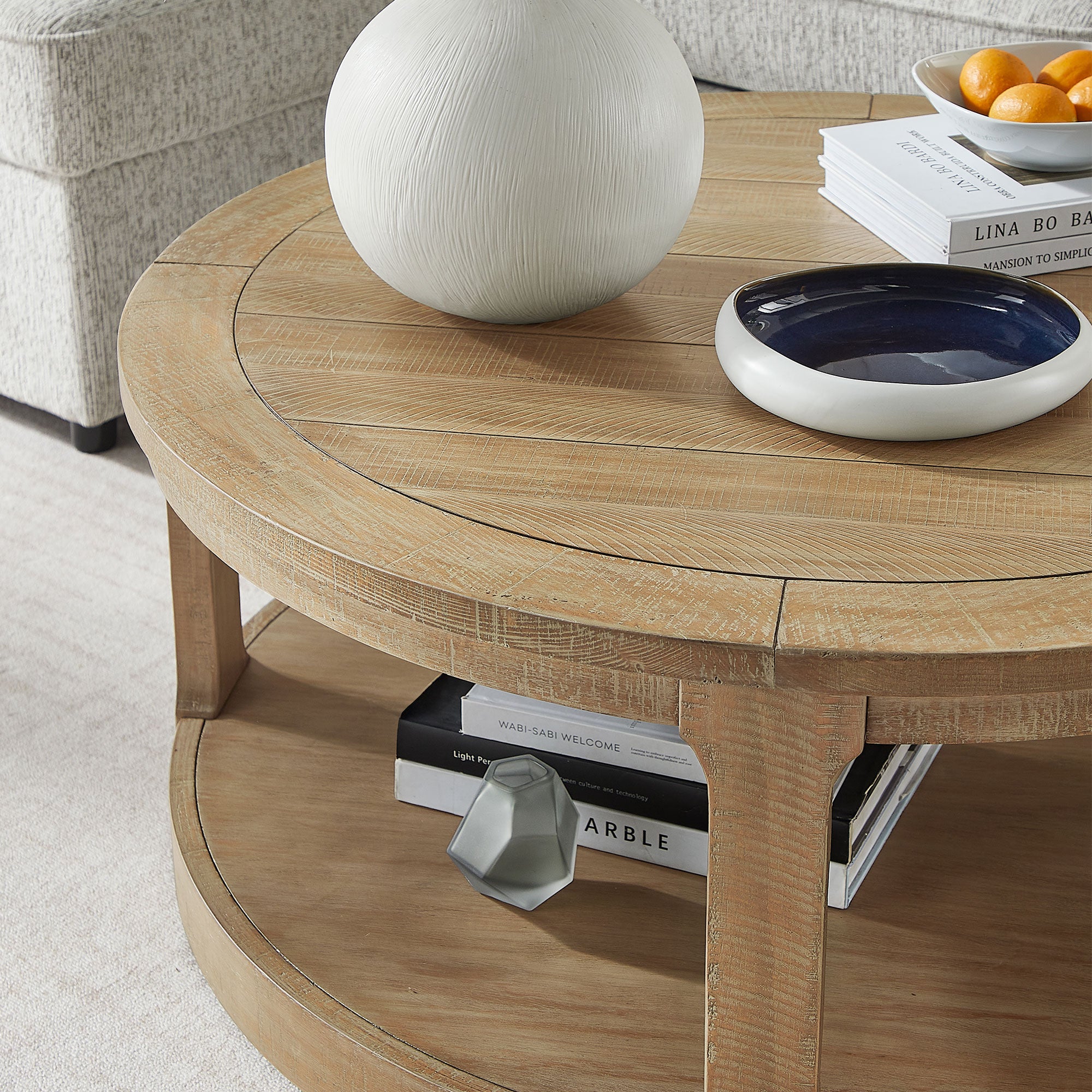 Large Traditional Round Coffee Table