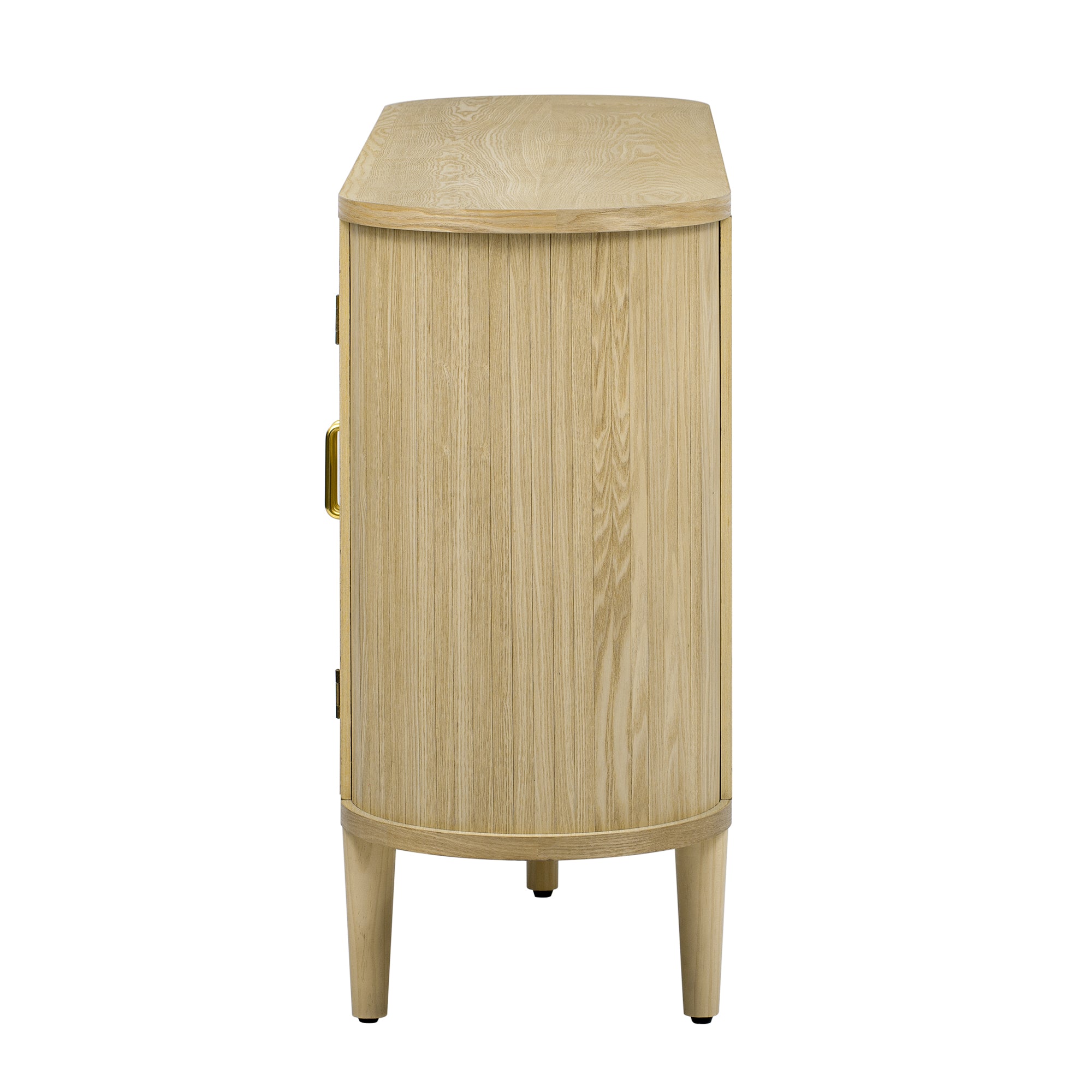 Wood Buffet Cabinet with Glass Doors and Adjustable Shelves