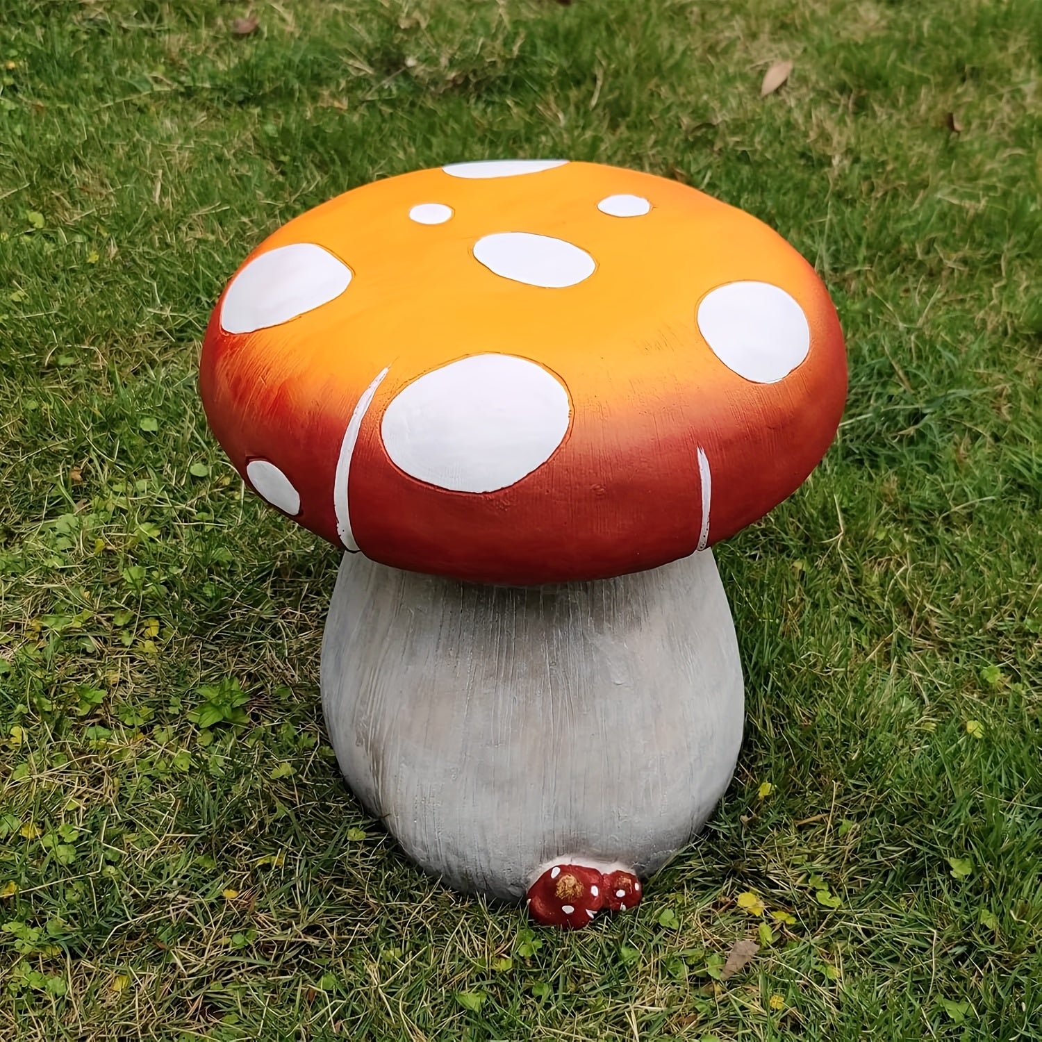 13.4" Forest Mushroom Garden Stool