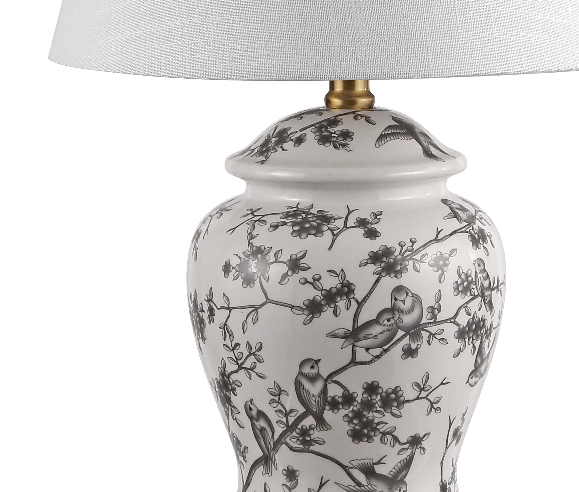 Penelope French Country Cottage Ceramic/Iron Chinoiserie Ginger Jar LED Table Lamp
