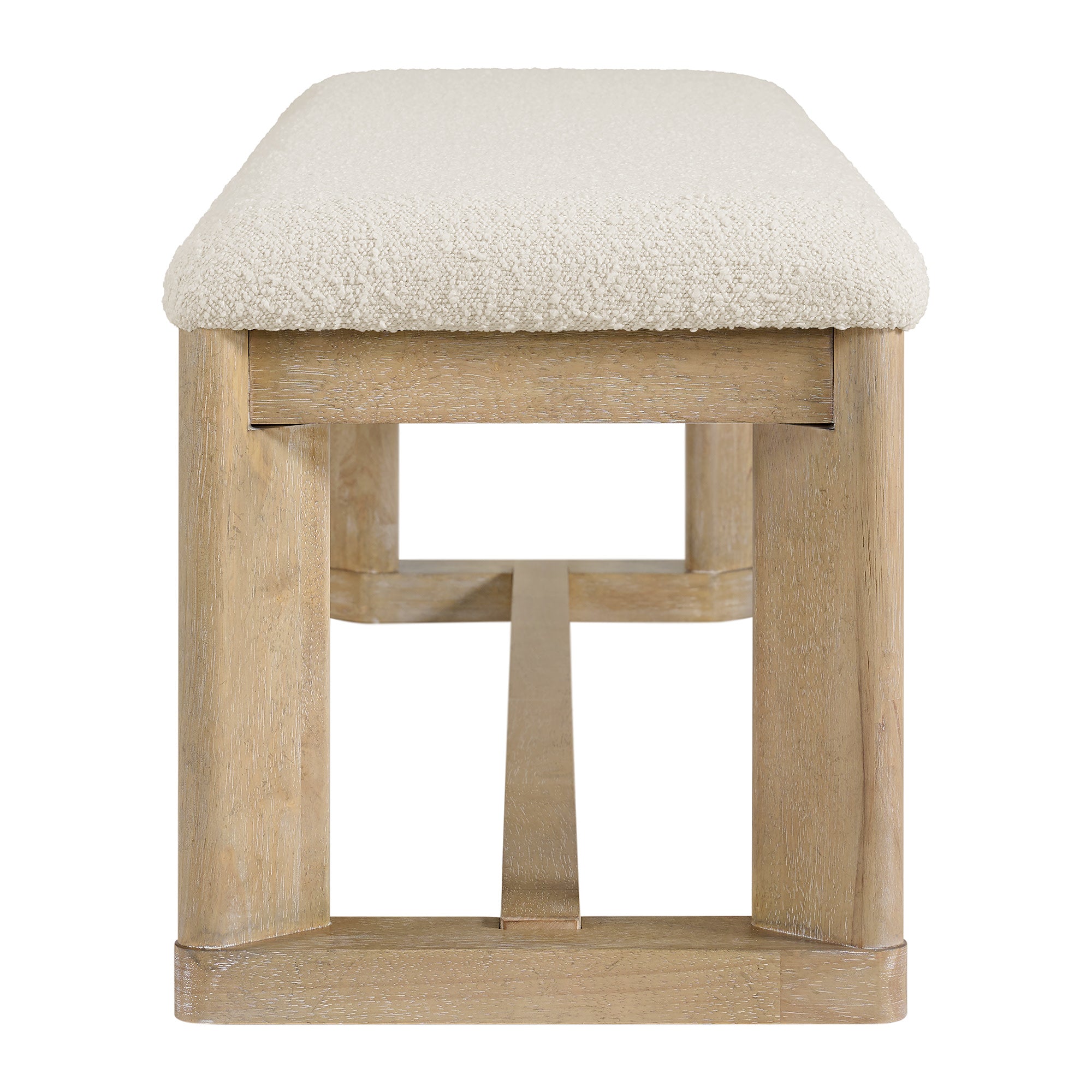 Upholstered Dining Bench with Solid Wood Frame