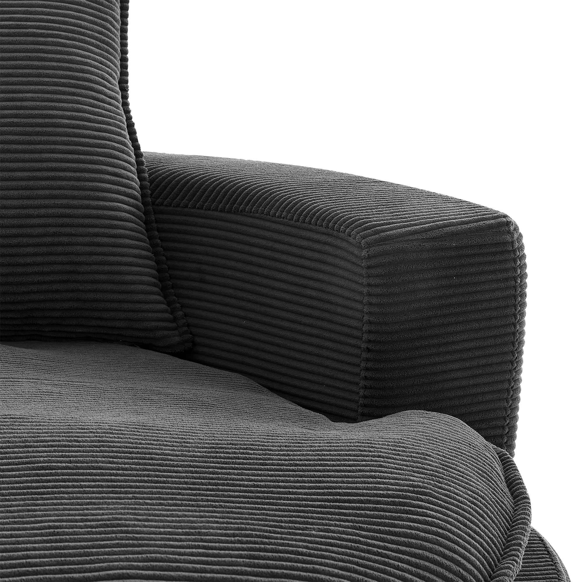 Corduroy 360° Swivel Accent Barrel Chair with 3 Removable Pillows
