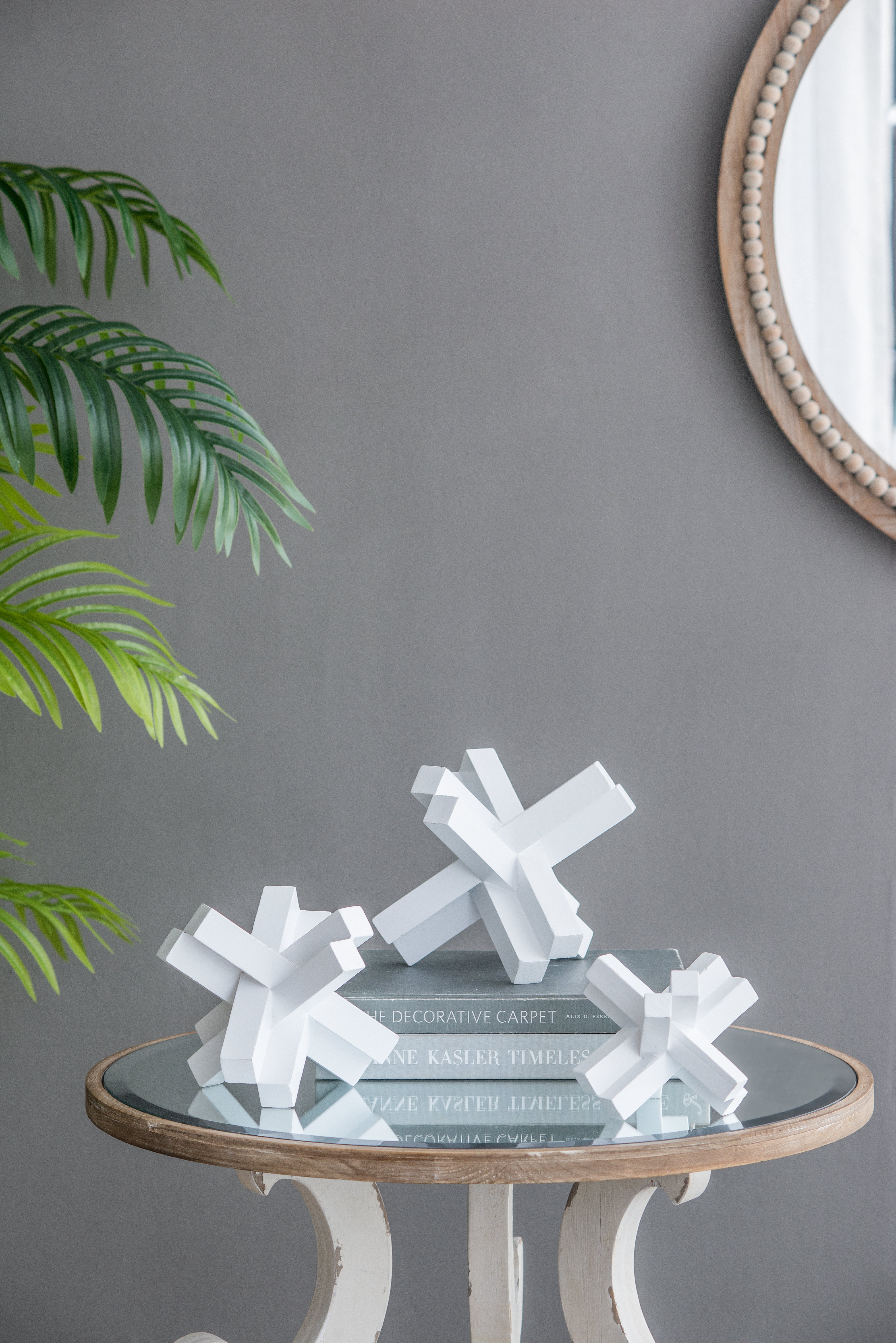 White Starburst Tabletop Décor, Set of 3