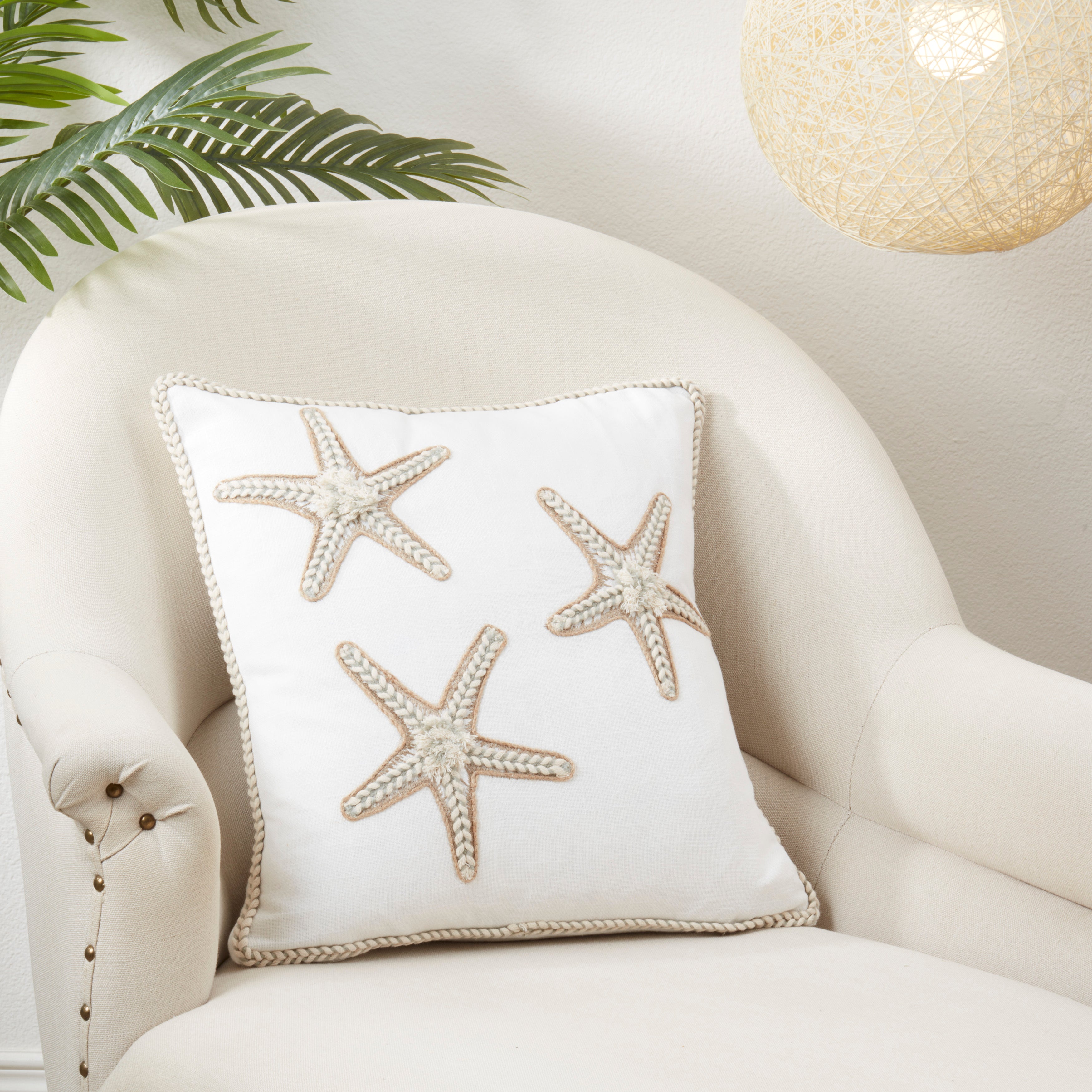 Starfish Serenity Poly Filled Throw Pillow
