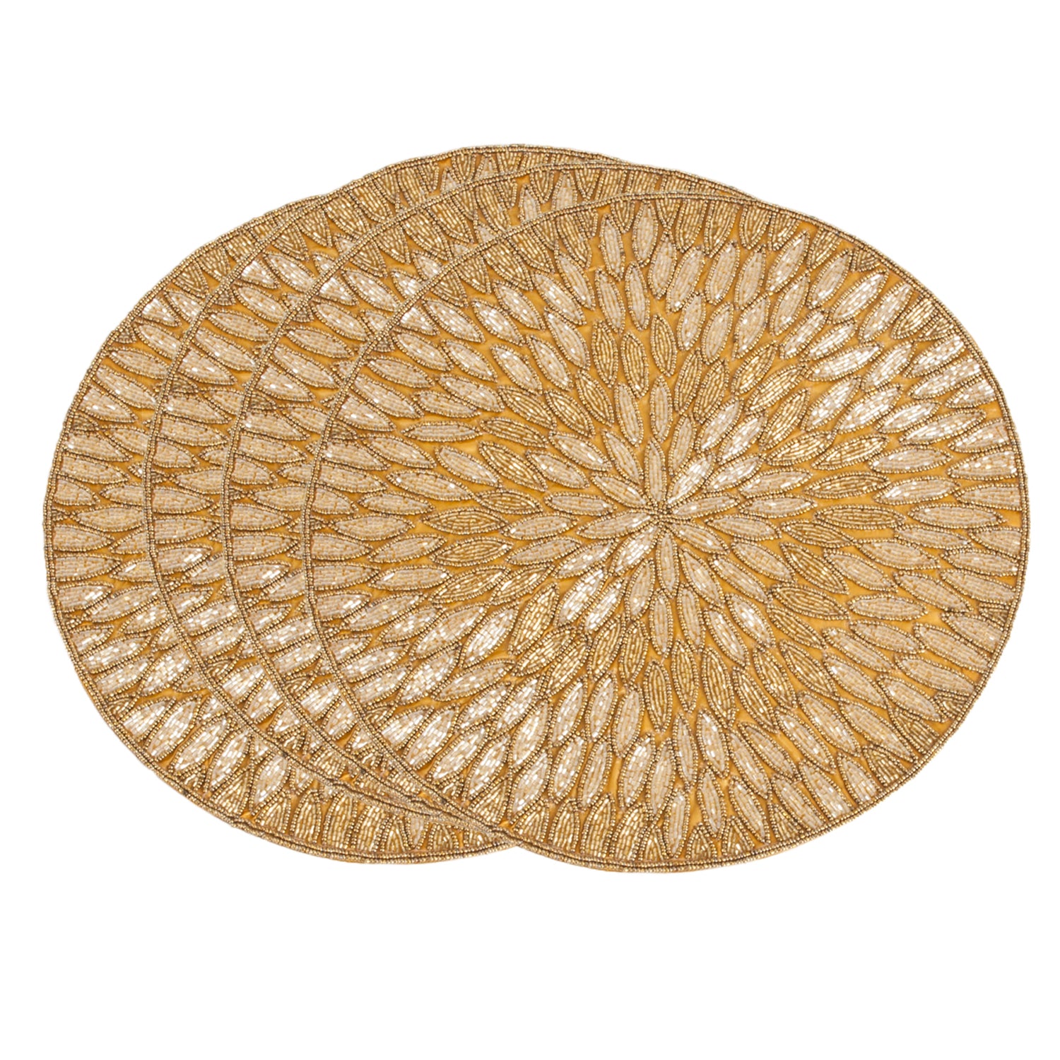 Beaded Floral Design Placemat, Set of 4