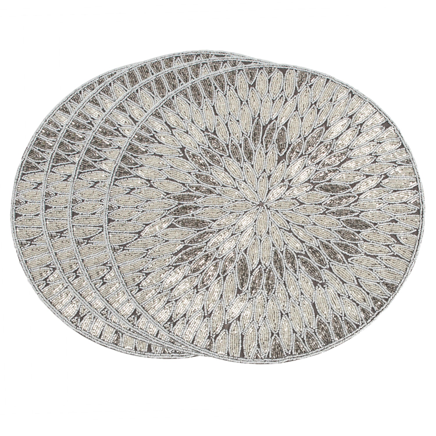 Beaded Floral Design Placemat, Set of 4