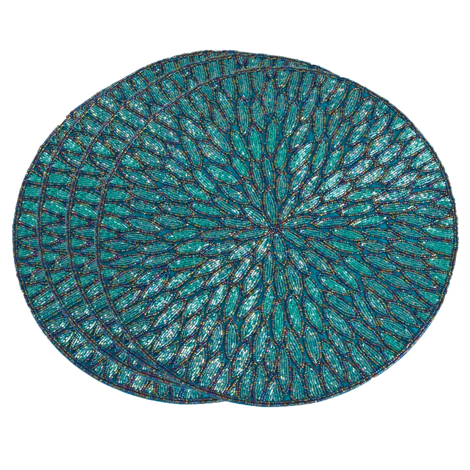 Beaded Floral Design Placemat, Set of 4