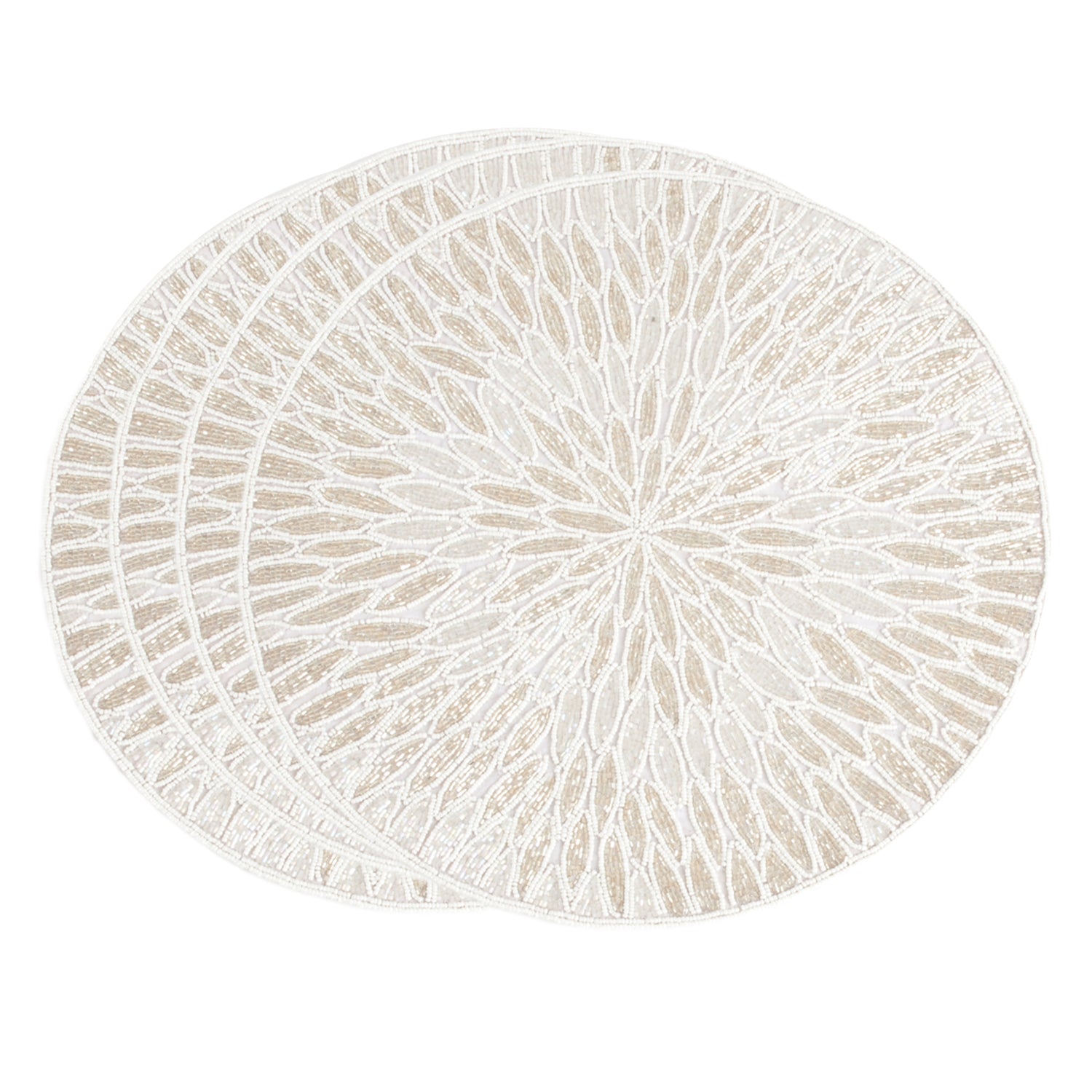 Beaded Floral Design Placemat, Set of 4