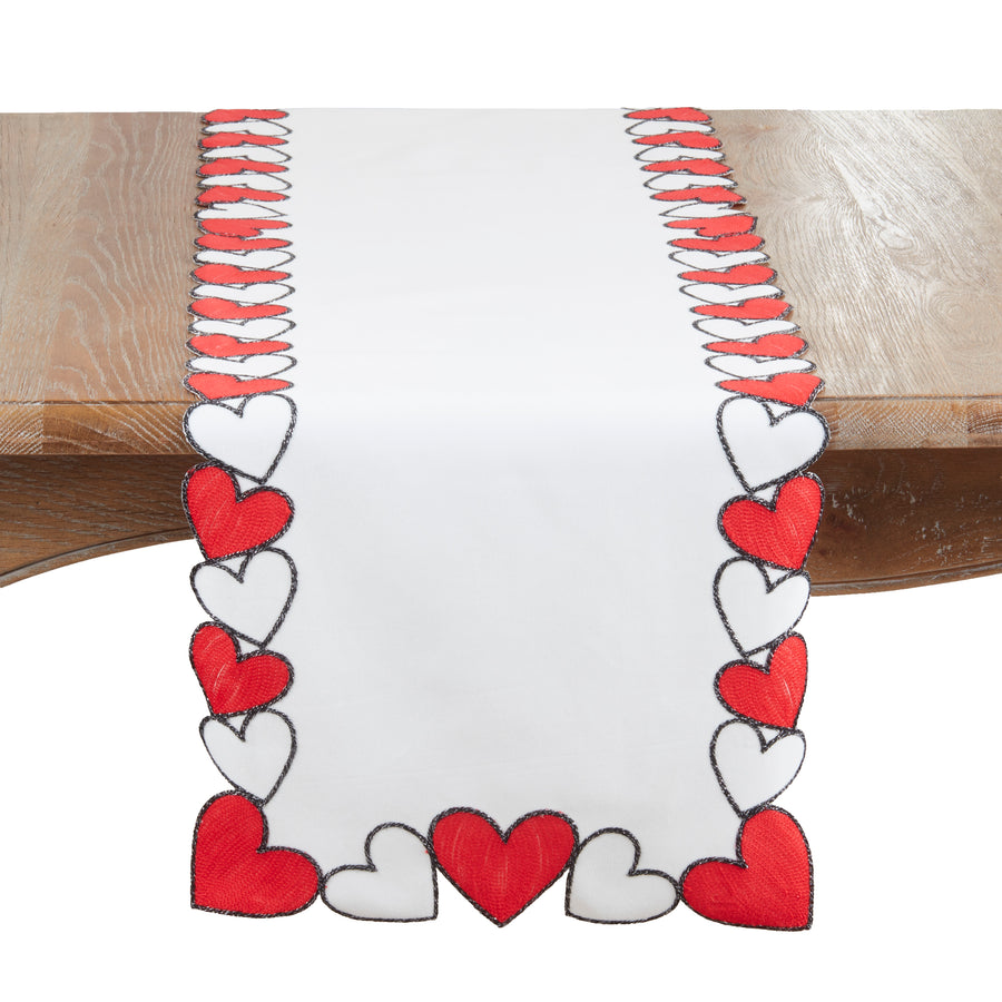 Bold Heart Border Table Runner, 16"x70"